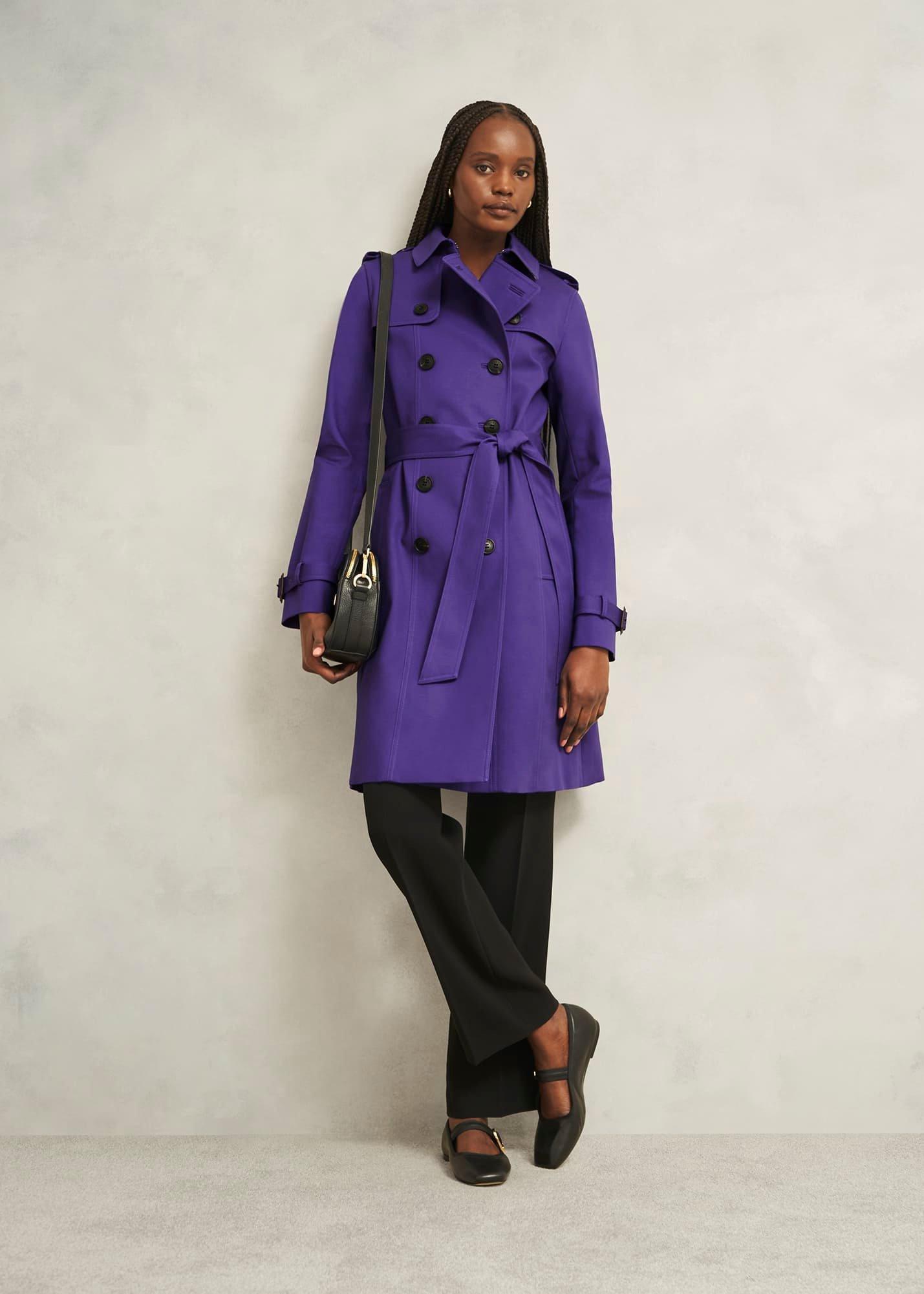 Skylar Shower Resistant Trench Coat, Future Purple, hi-res
