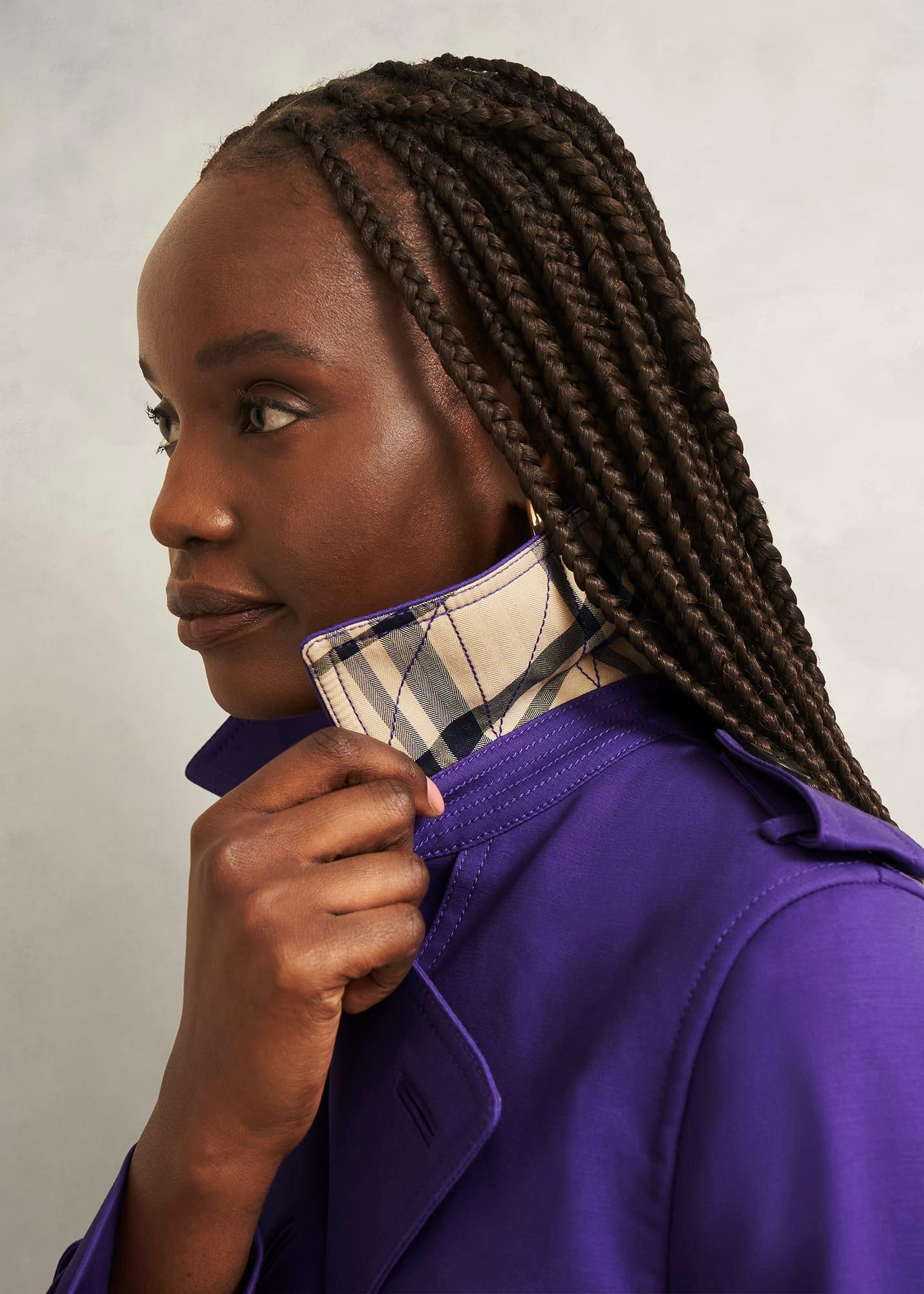 Skylar Shower Resistant Trench Coat, Future Purple, hi-res