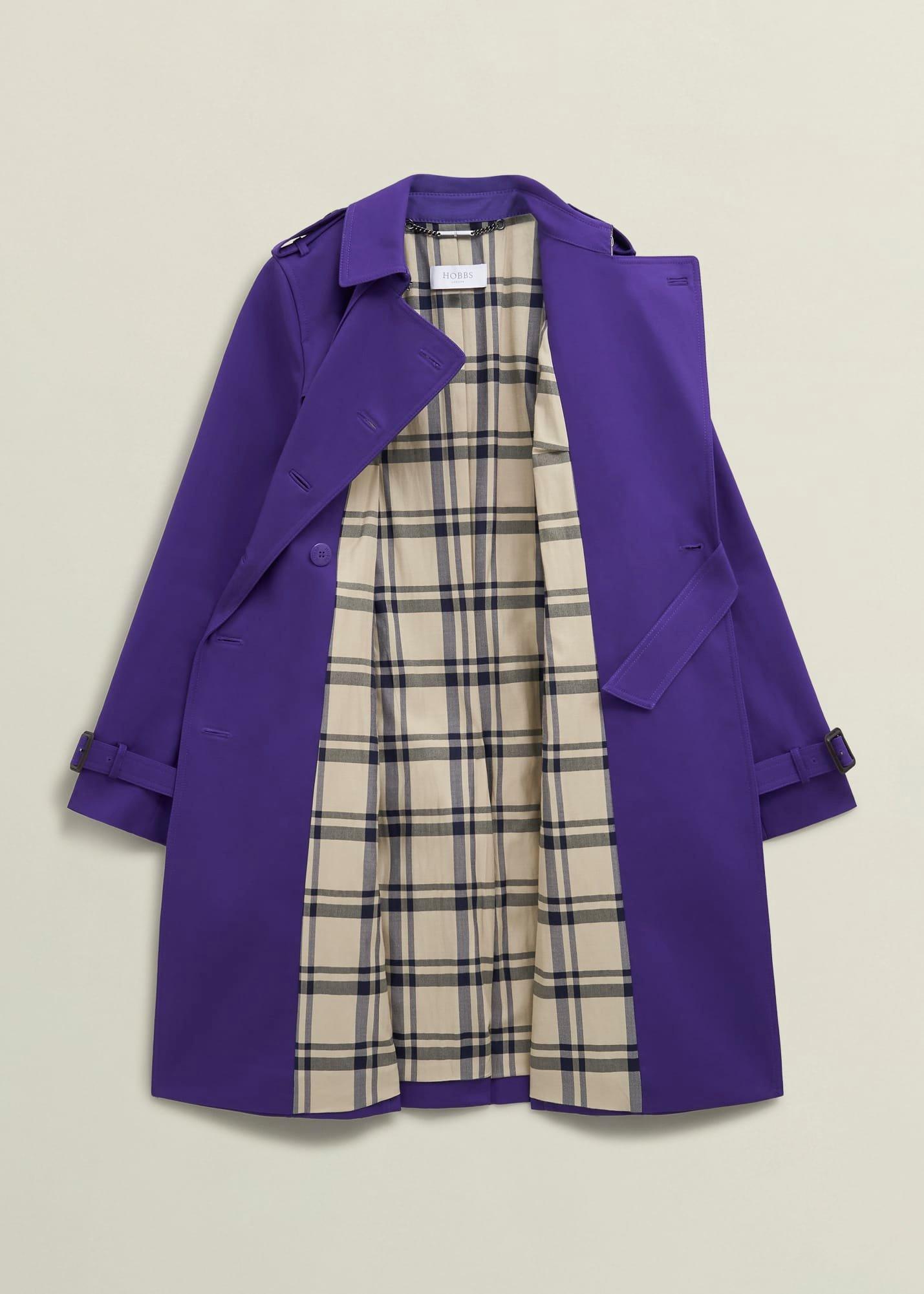 Skylar Shower Resistant Trench Coat, Future Purple, hi-res