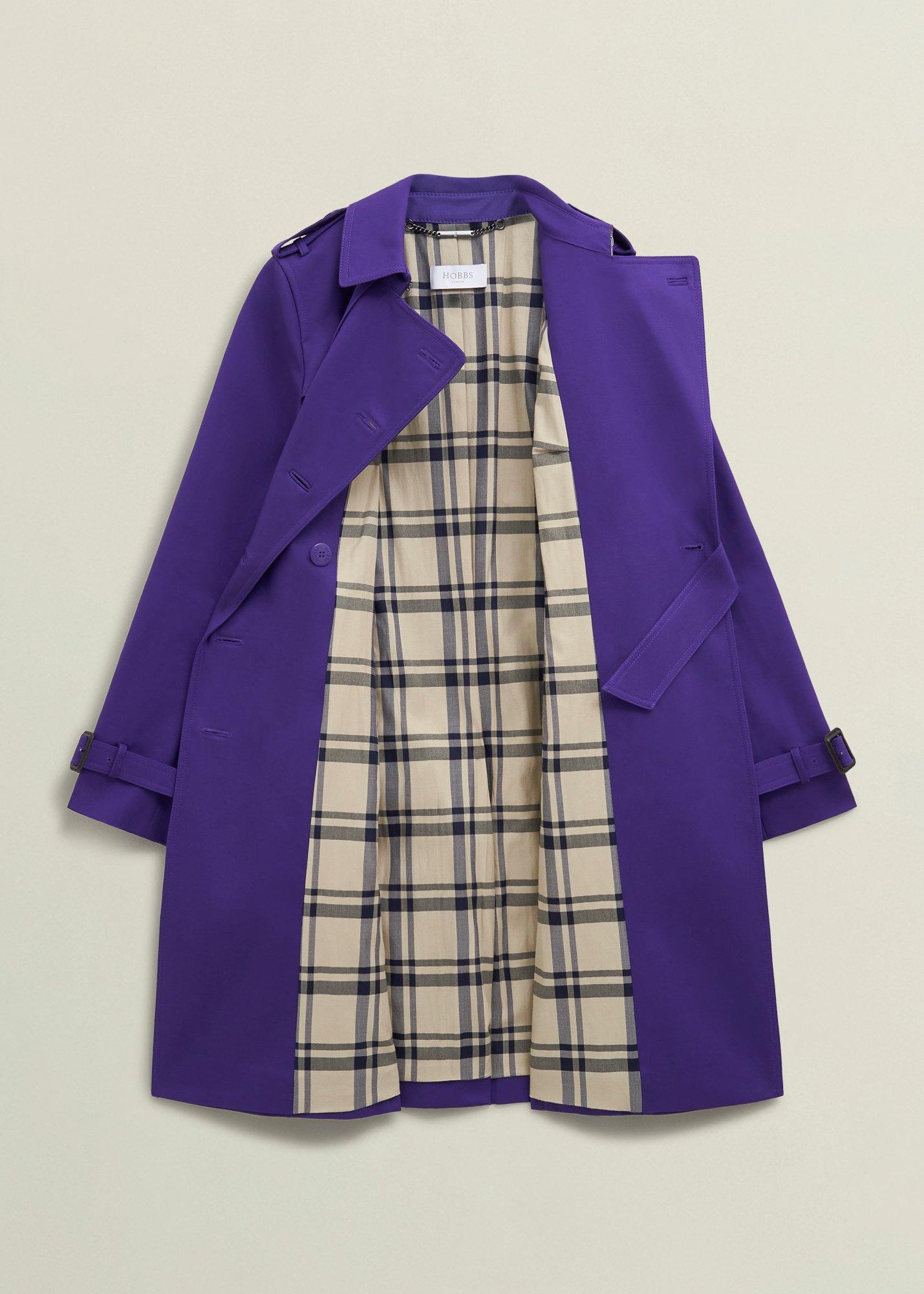 Petite Skylar Shower Resistant Trench Coat, Future Purple, hi-res