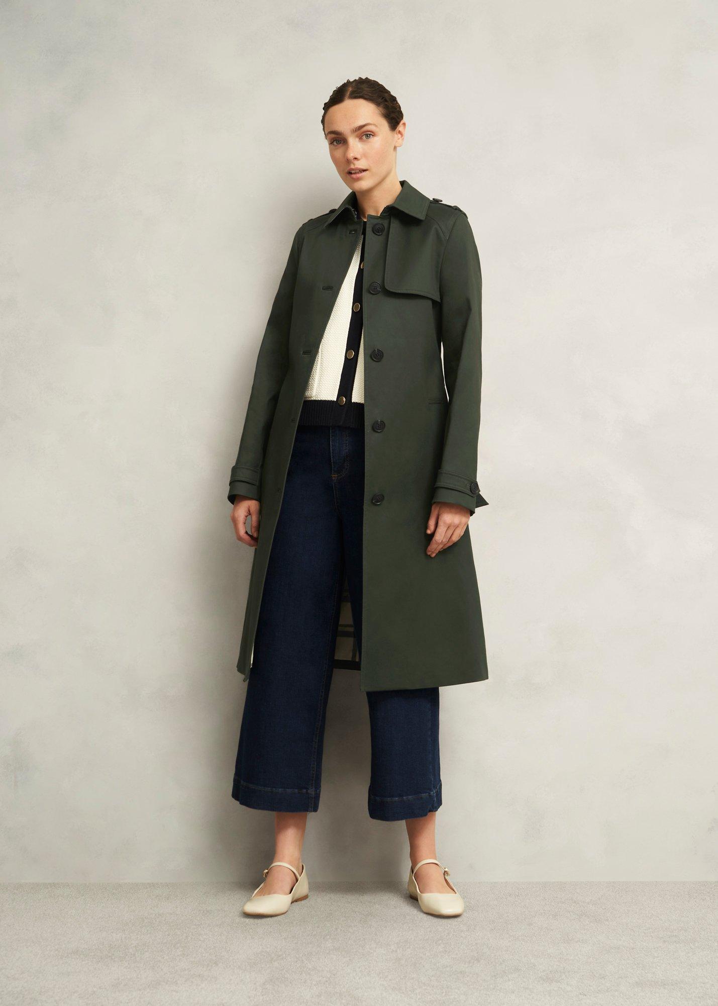 Petite Hallie Shower Resistant Trench Coat