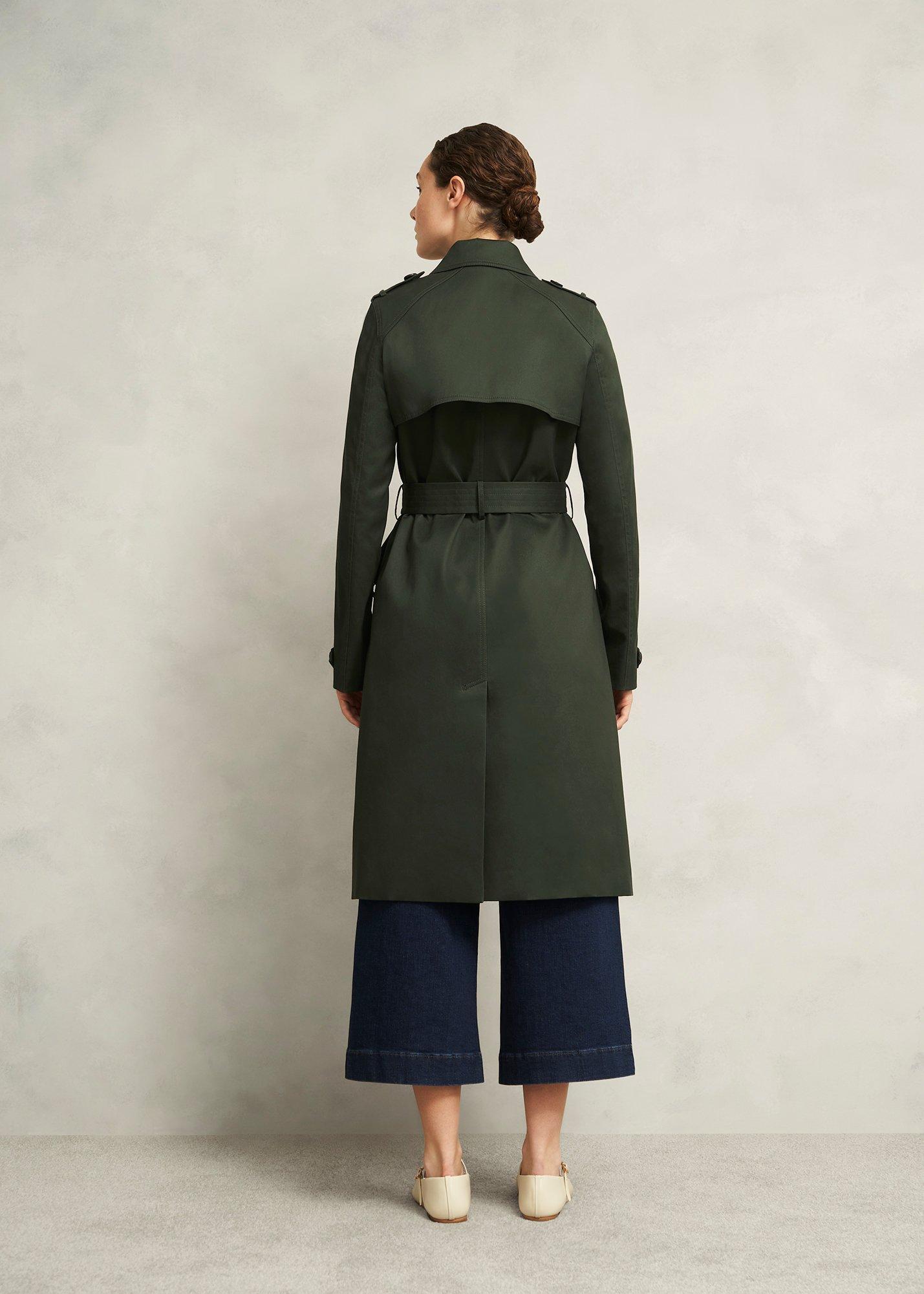 Petite Hallie Shower Resistant Trench Coat, Woodland Green, hi-res