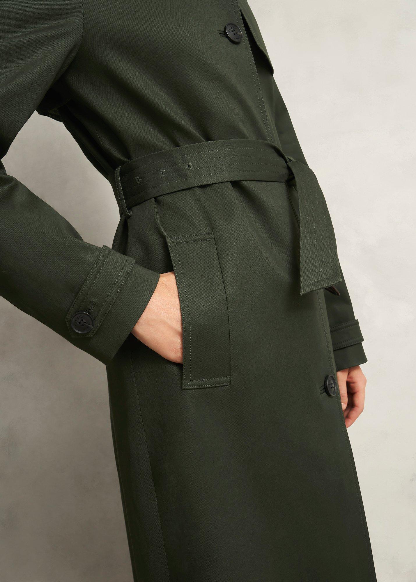 Petite Hallie Shower Resistant Trench Coat, Woodland Green, hi-res