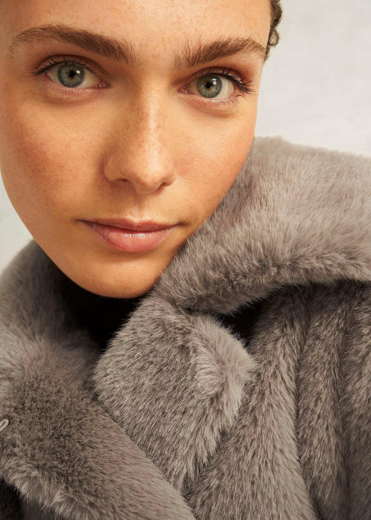 Dania Faux Fur Coat, Mink, hi-res