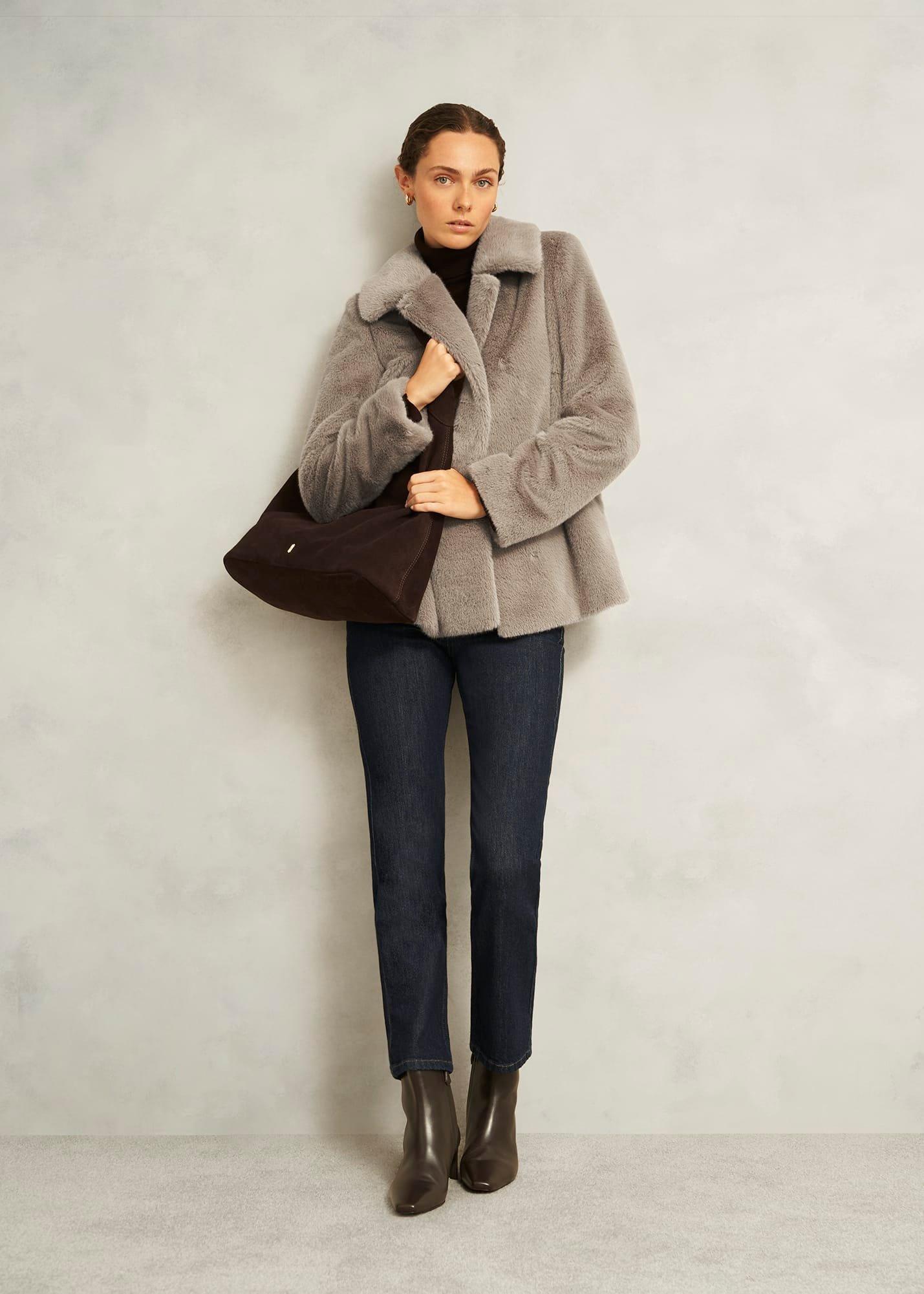 Dania Faux Fur Coat, Mink, hi-res