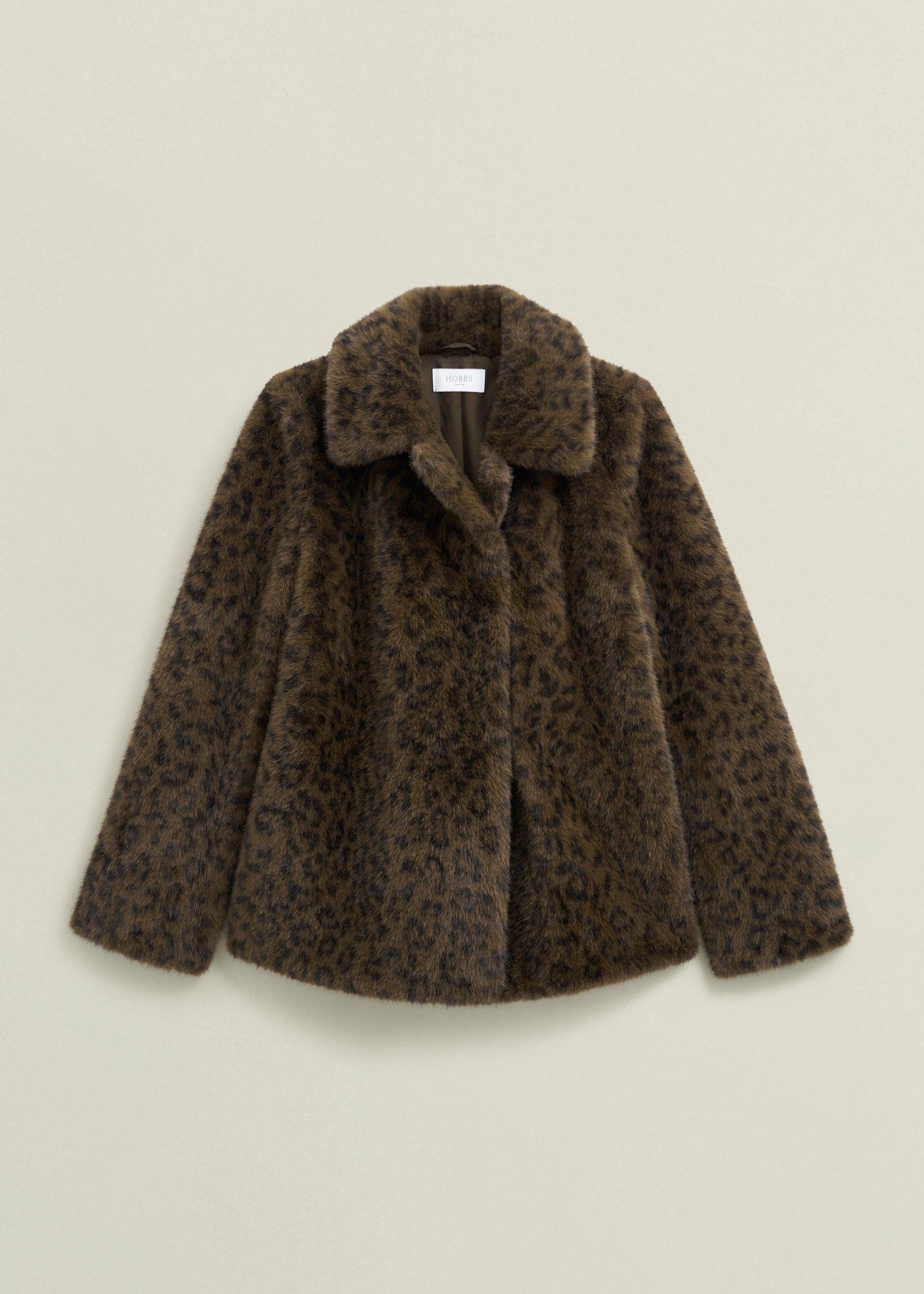 Dania Leopard Faux Fur Coat