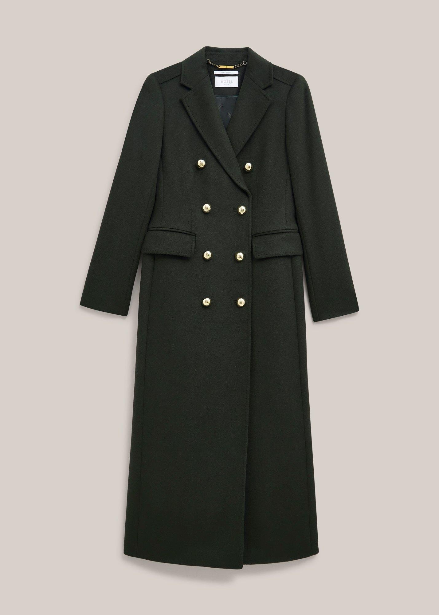 Richmond Wool Maxi Coat, Yew Green, hi-res