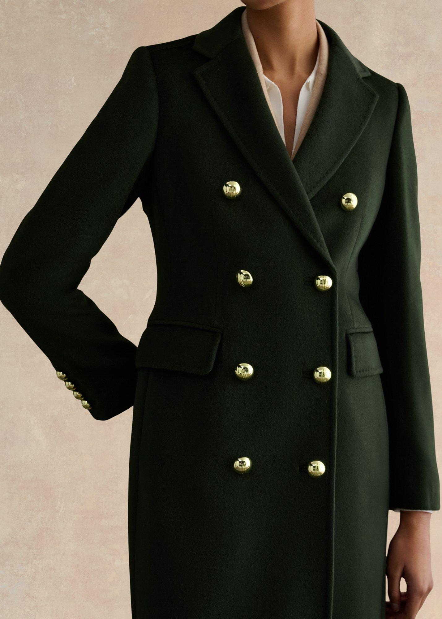 Richmond Wool Maxi Coat, Yew Green, hi-res