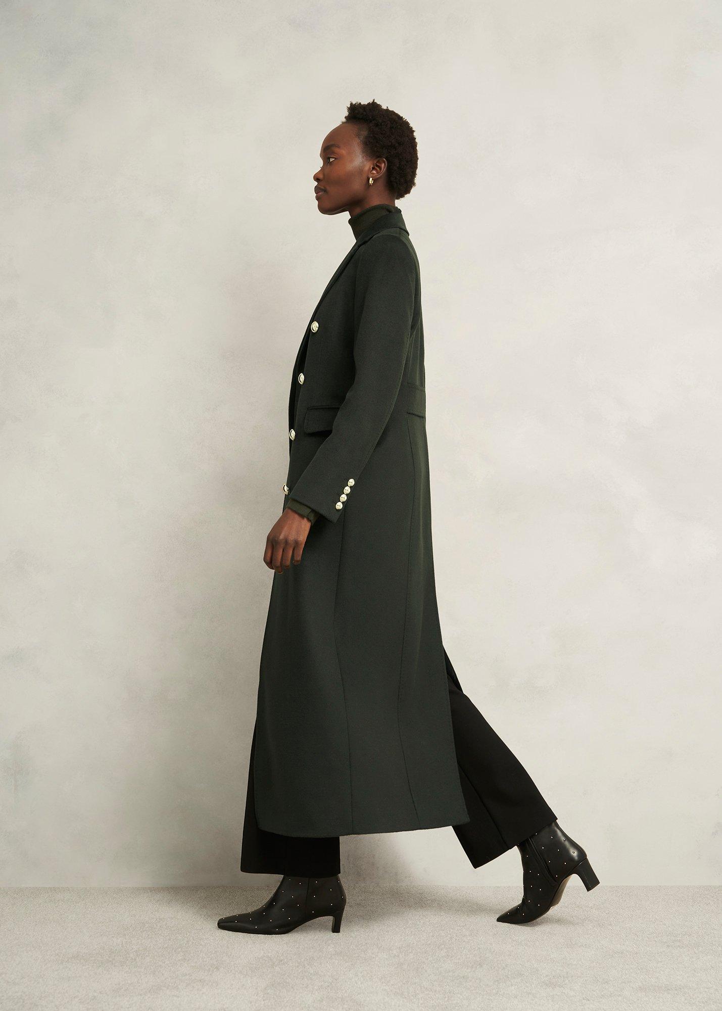 Richmond Wool Maxi Coat, Yew Green, hi-res