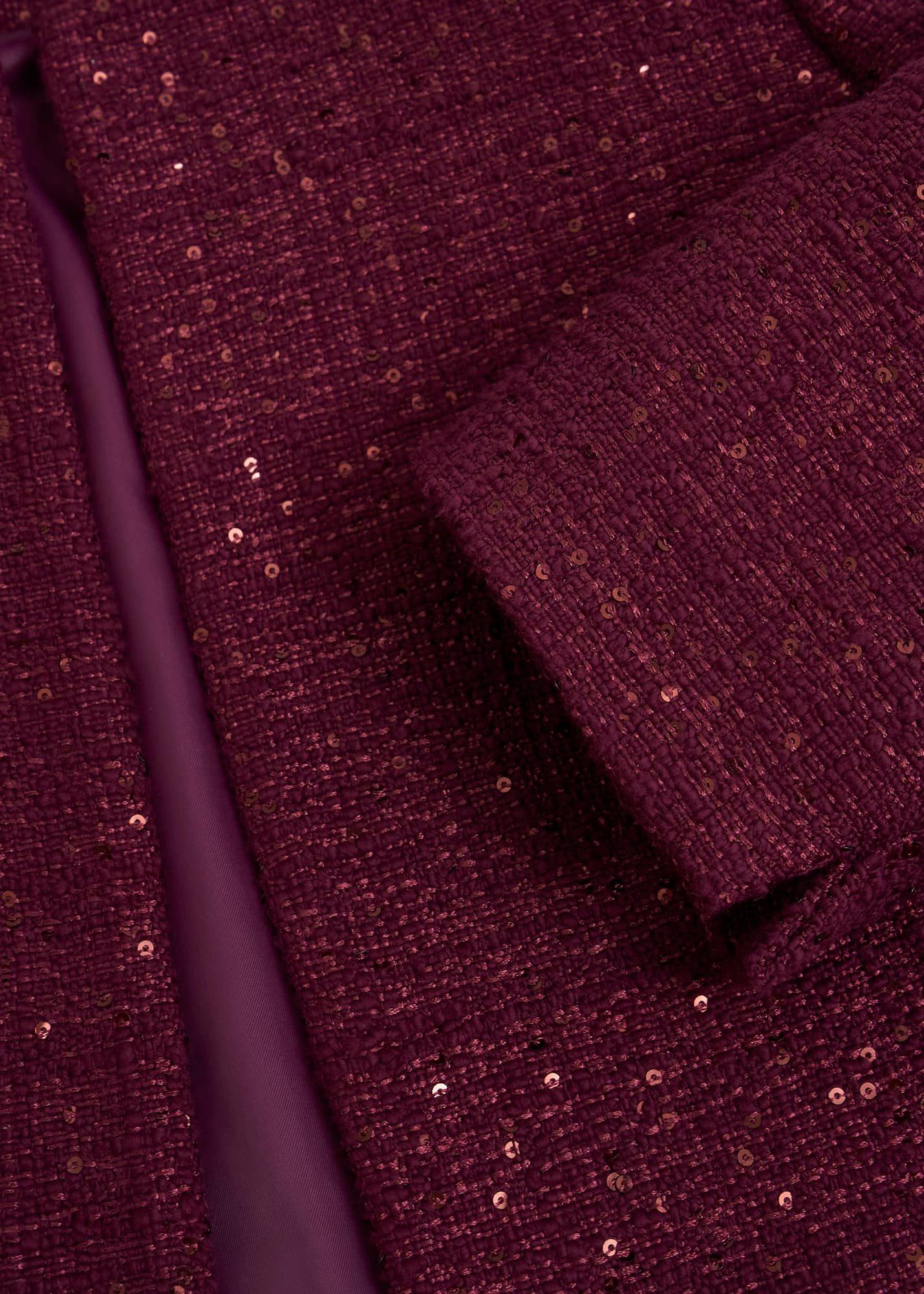 Prisha Sequin Tweed Jacket, Warm Plum, hi-res
