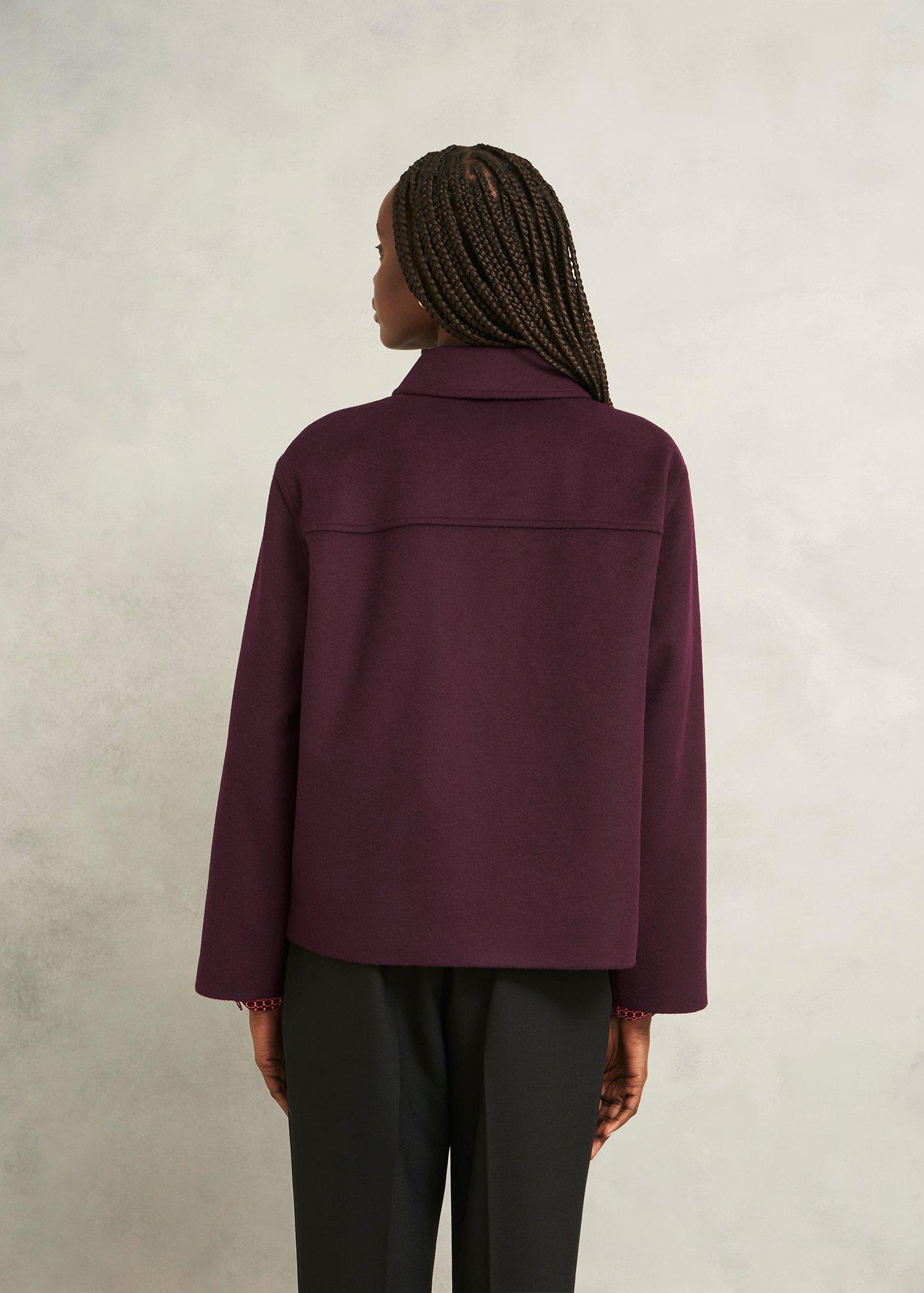 Zoe Wool Blend Jacket, Malbec Purple, hi-res