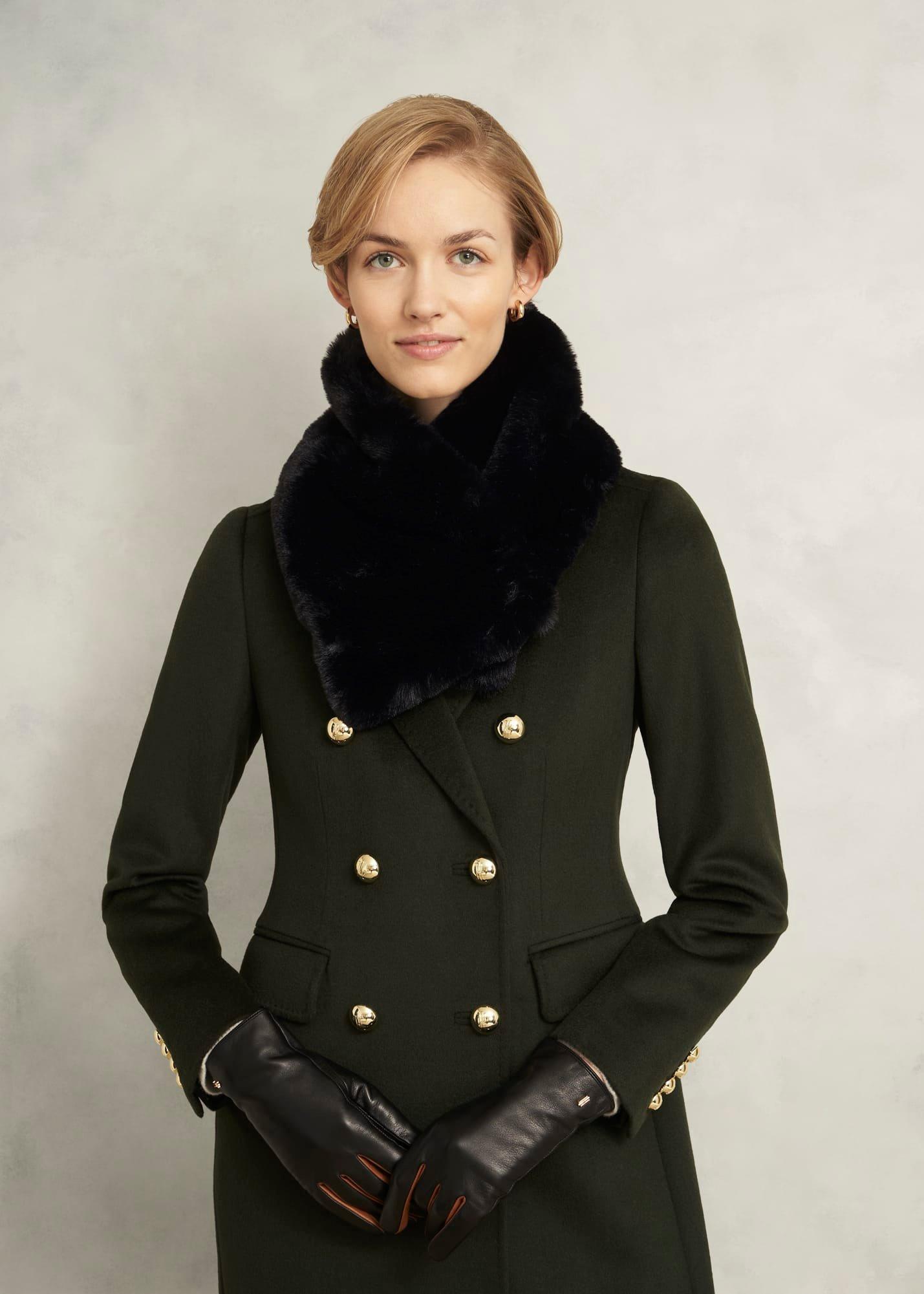 Christie Faux Fur Scarf, Black, hi-res