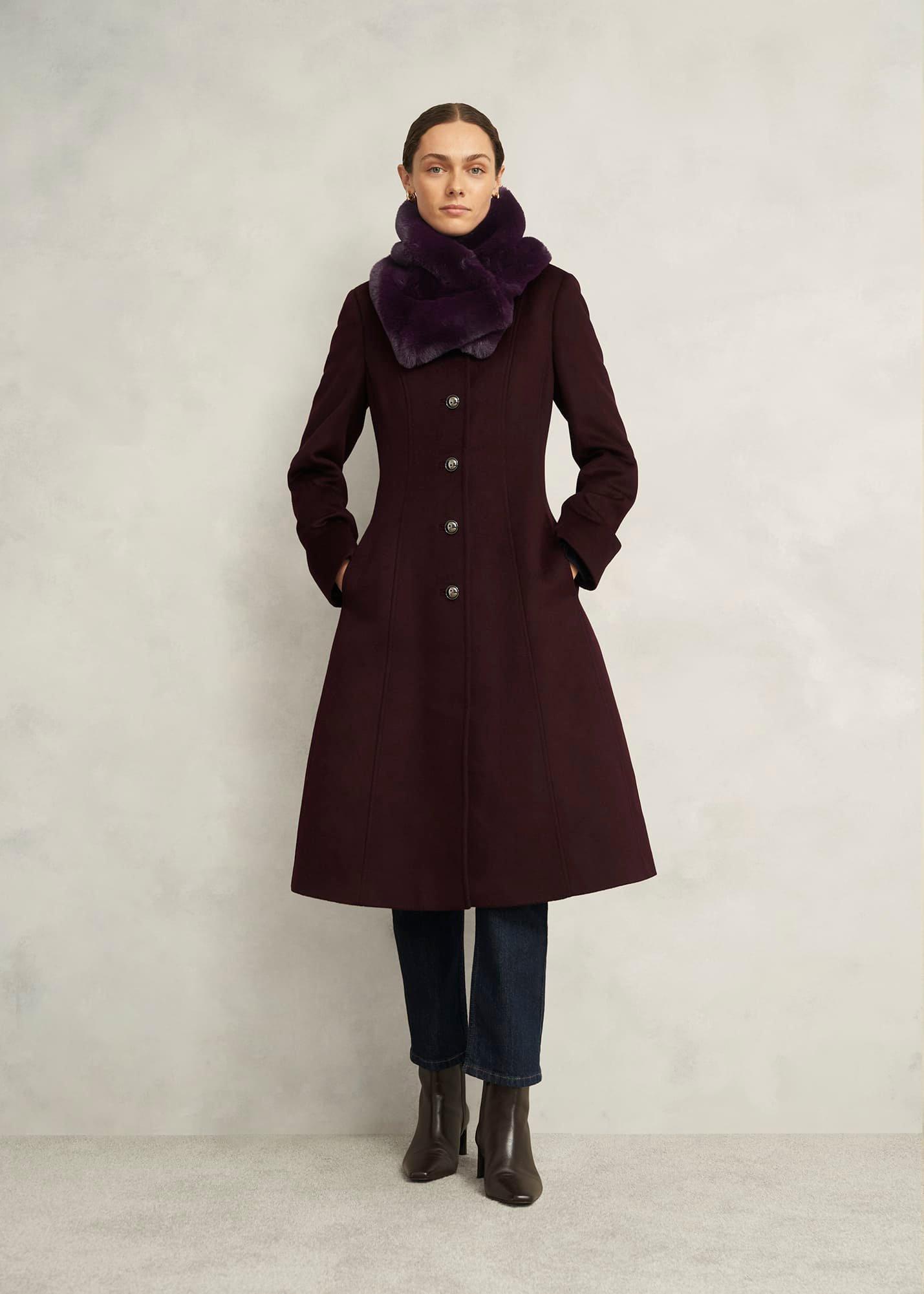 Christie Faux Fur Scarf, Malbec Purple, hi-res