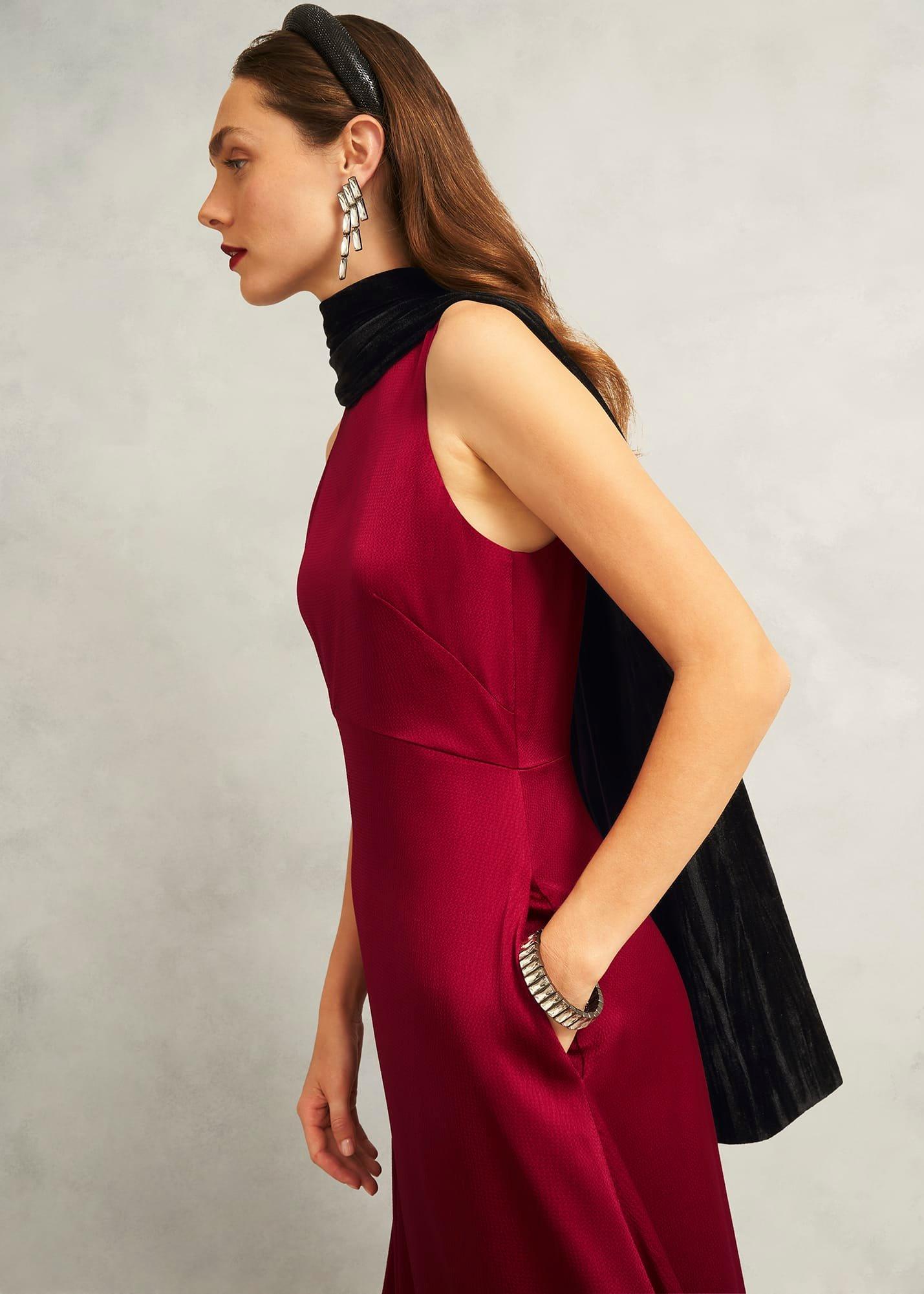 Tafara Velvet Scarf, Black, hi-res