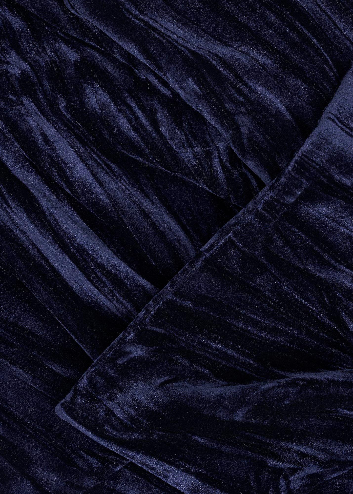 Tafara Velvet Scarf, Midnight Navy, hi-res