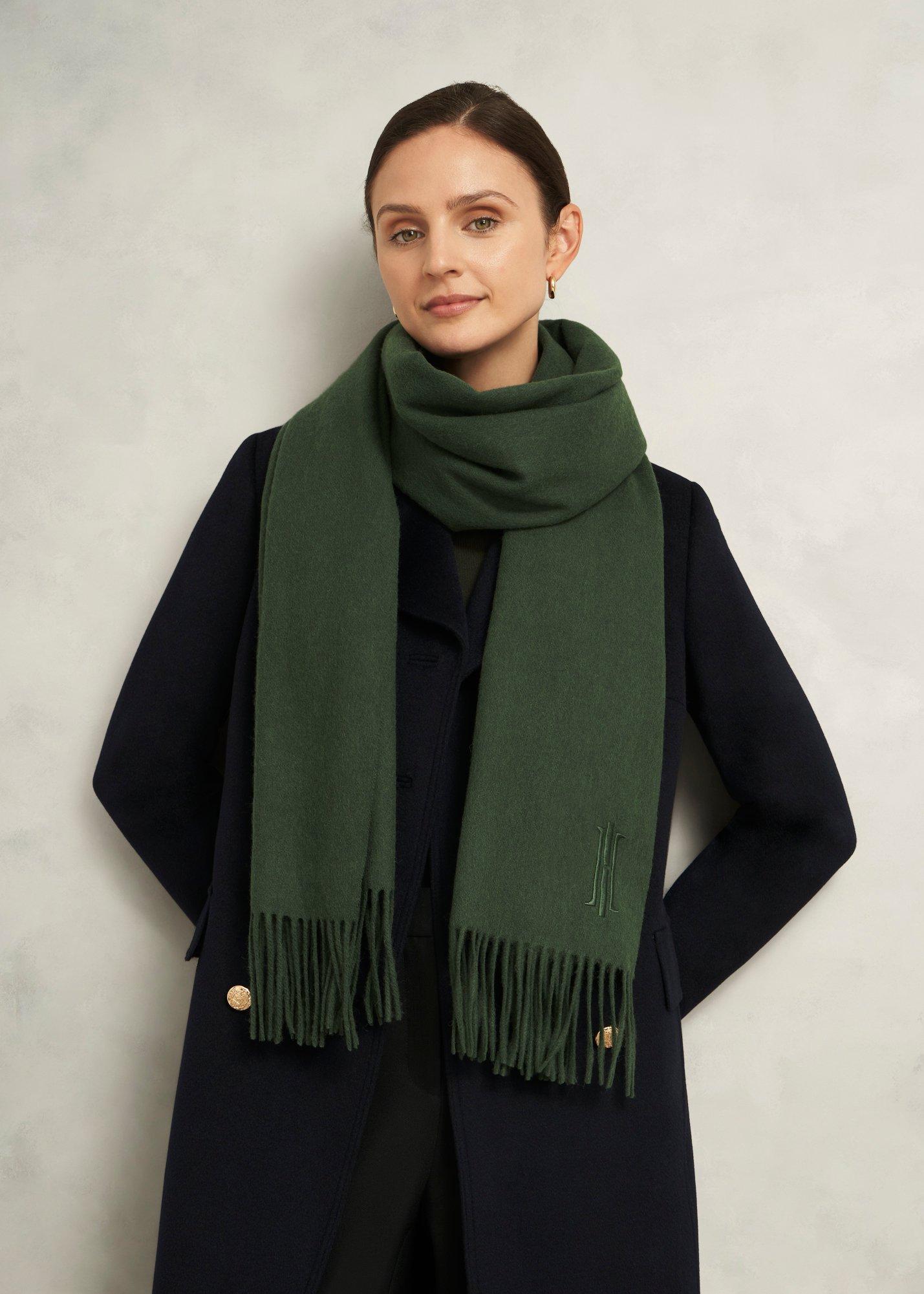 Emery Wool Scarf, Dark Green, hi-res