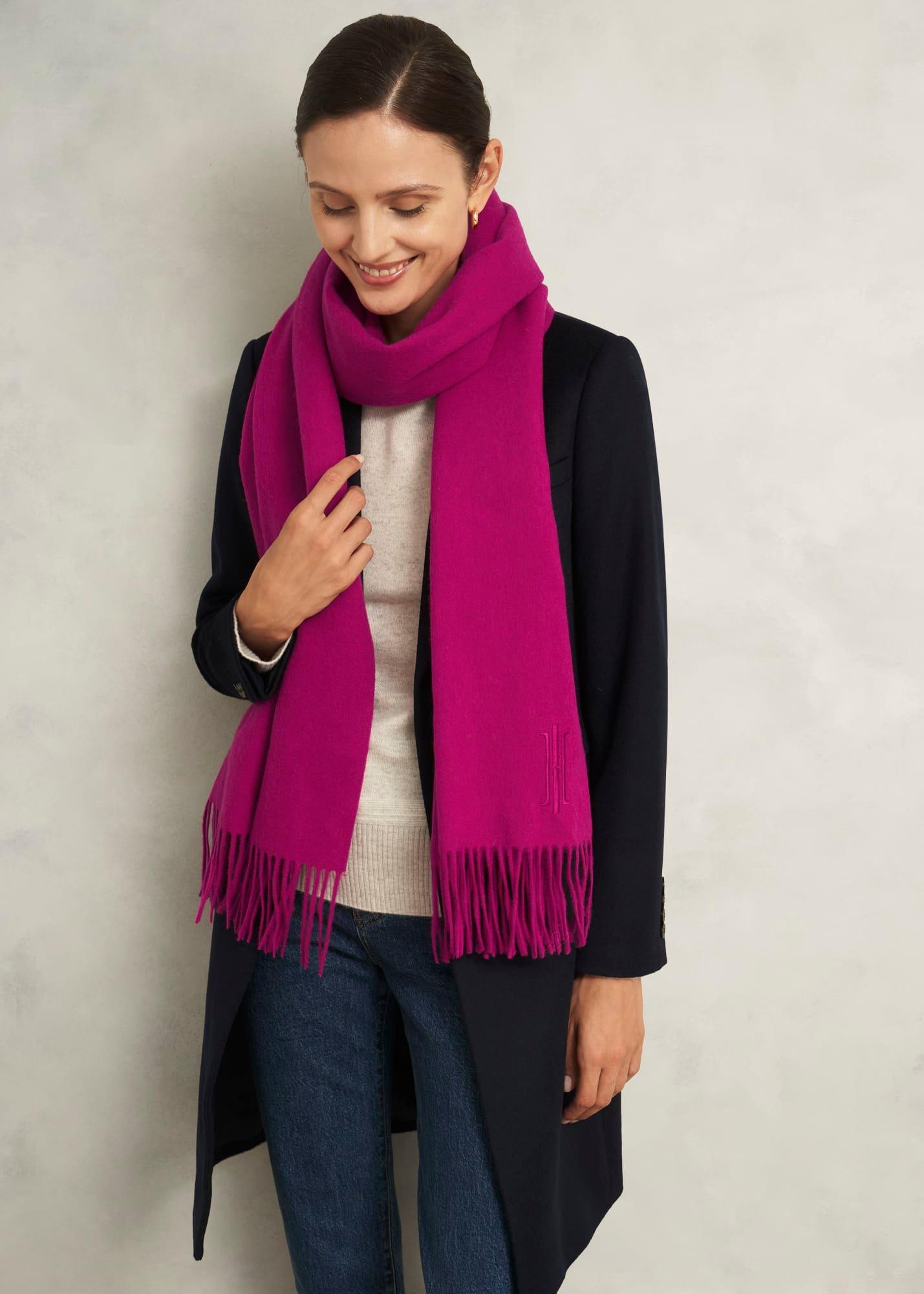 Emery Wool Scarf, Deep Rose Pink, hi-res