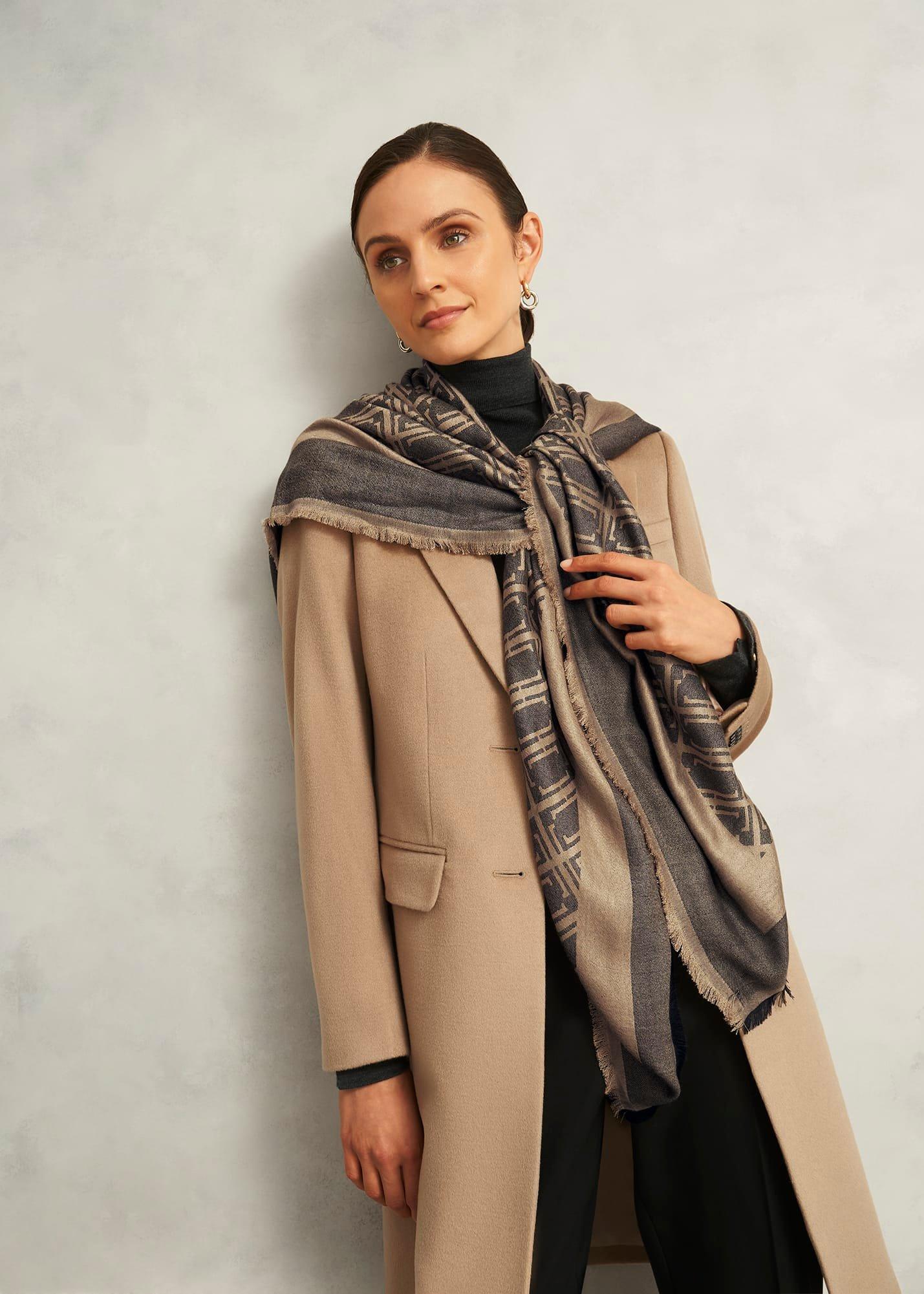 Mora Scarf, Black Camel, hi-res