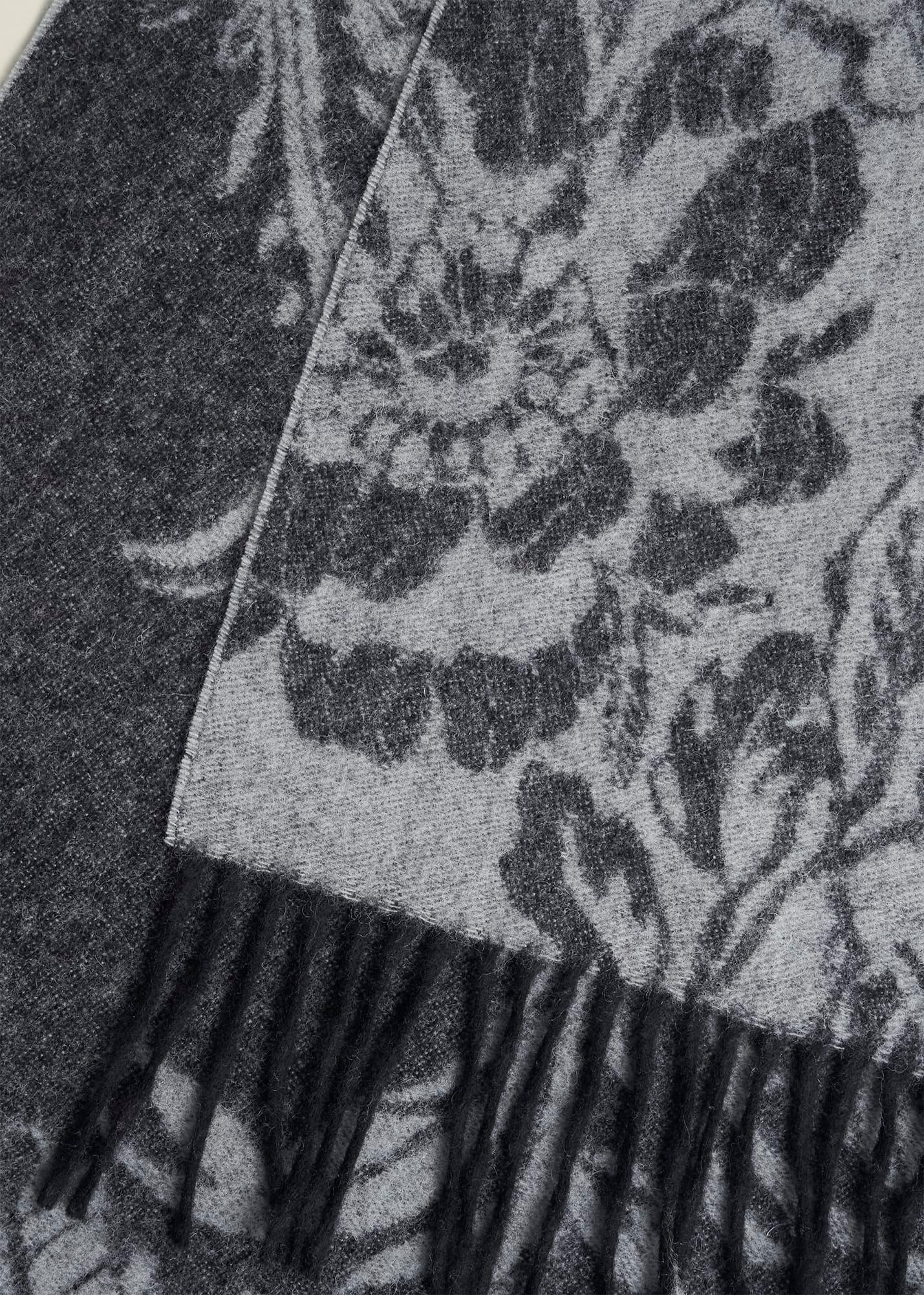 Paula Wool Scarf, Black Grey, hi-res