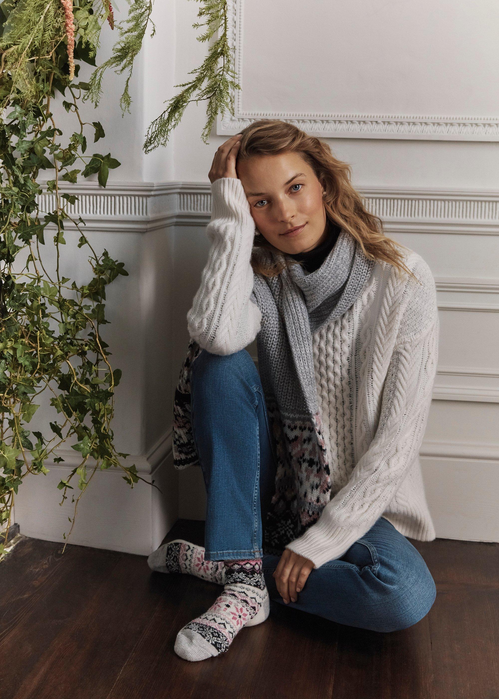 Deanna Fairisle Scarf With Wool 