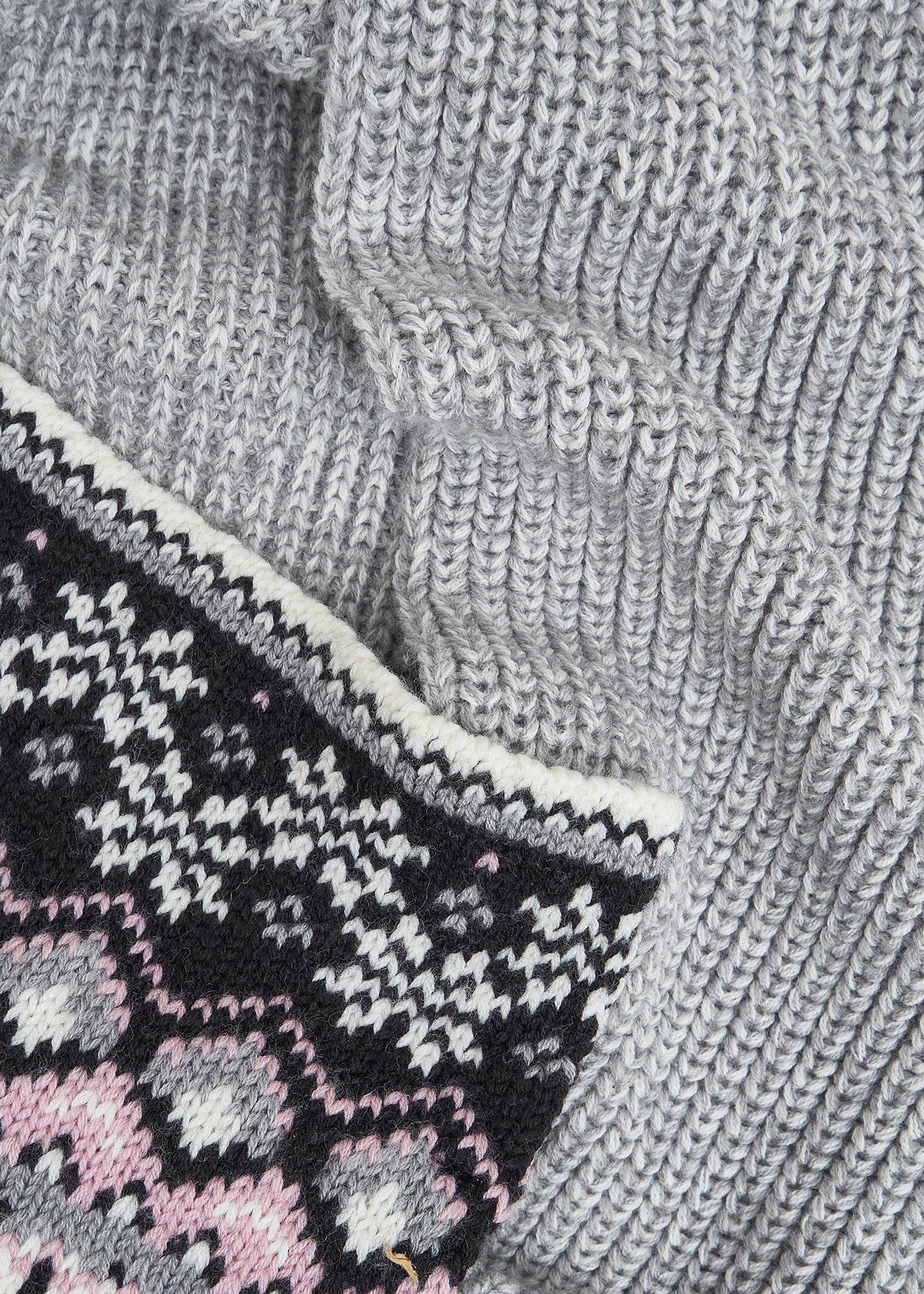 Deanna Fairisle Scarf With Wool , Grey Multi, hi-res