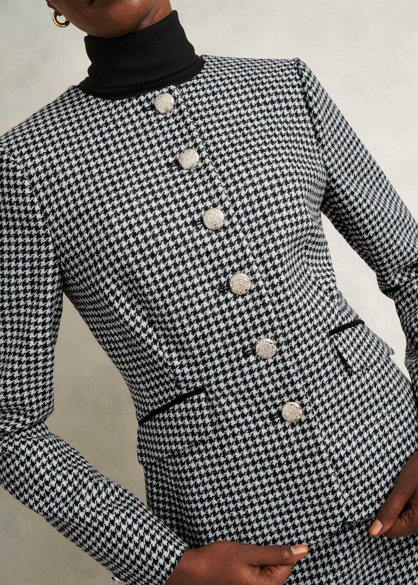 Dolly Wool Jacket, Black White, hi-res
