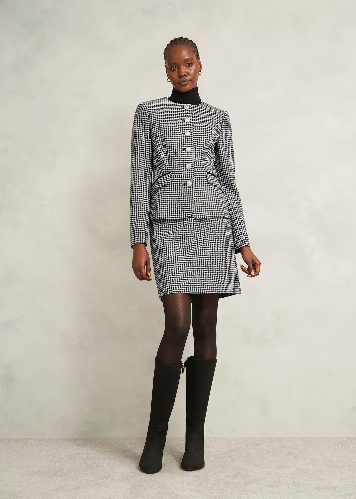 Dolly Wool Jacket, Black White, hi-res