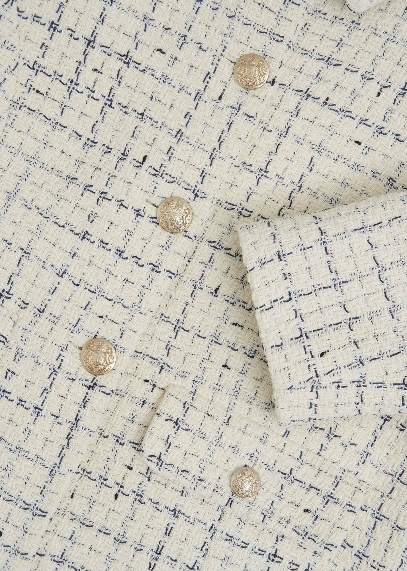 Jessie Cotton Blend Jacket, Ivory Navy, hi-res