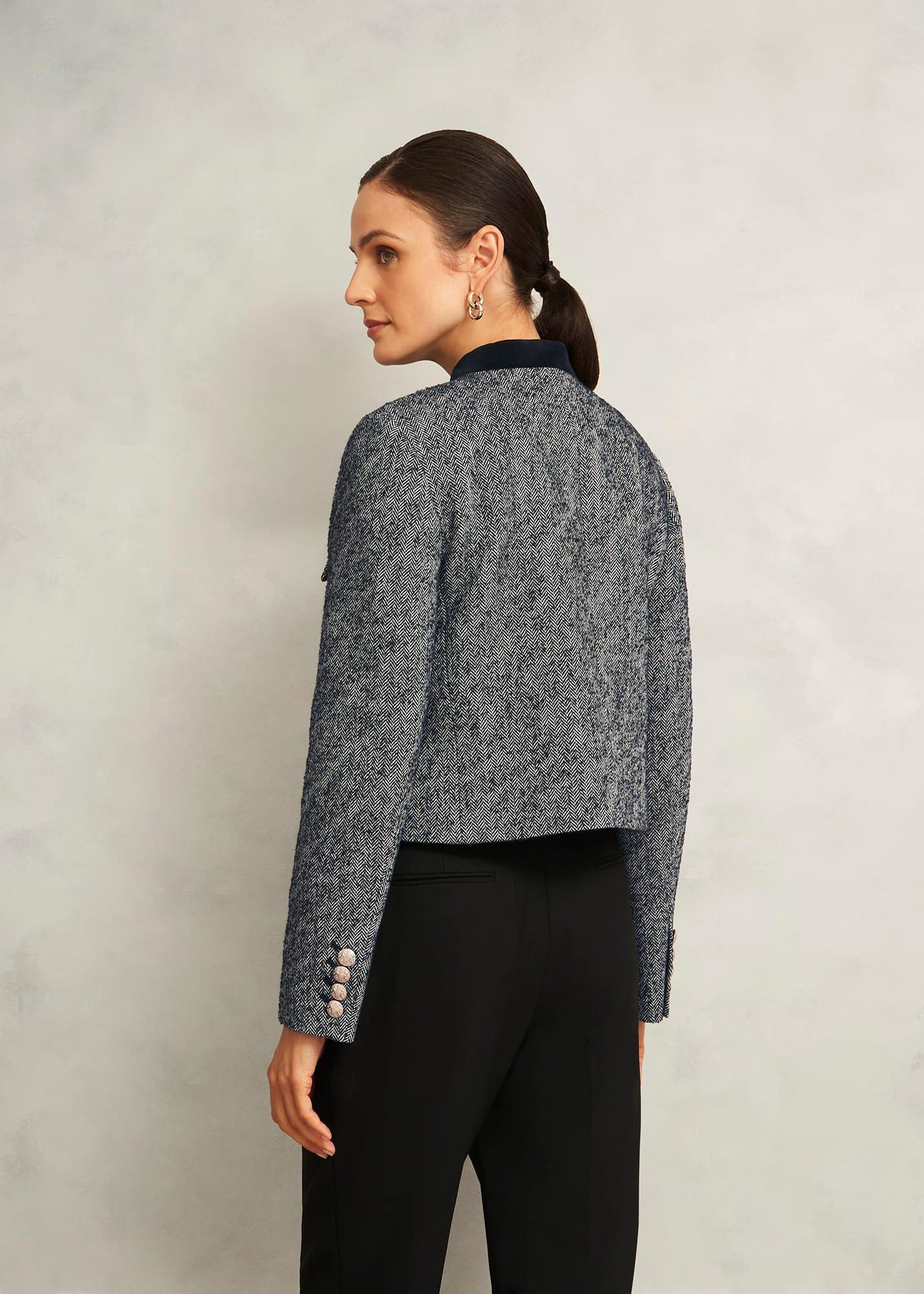 Tammie Wool Blend Jacket, Black Ivory, hi-res