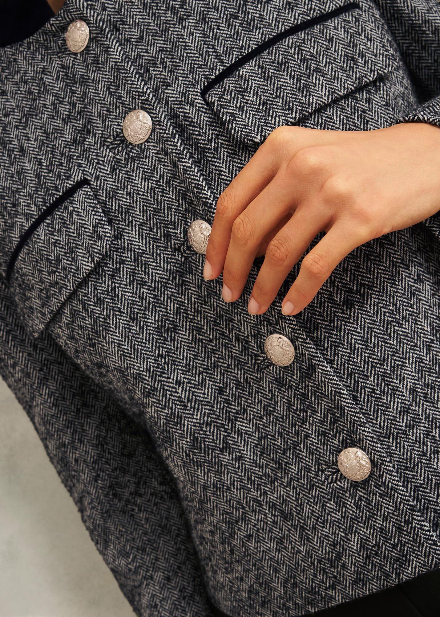 Tammie Wool Blend Jacket, Black Ivory, hi-res