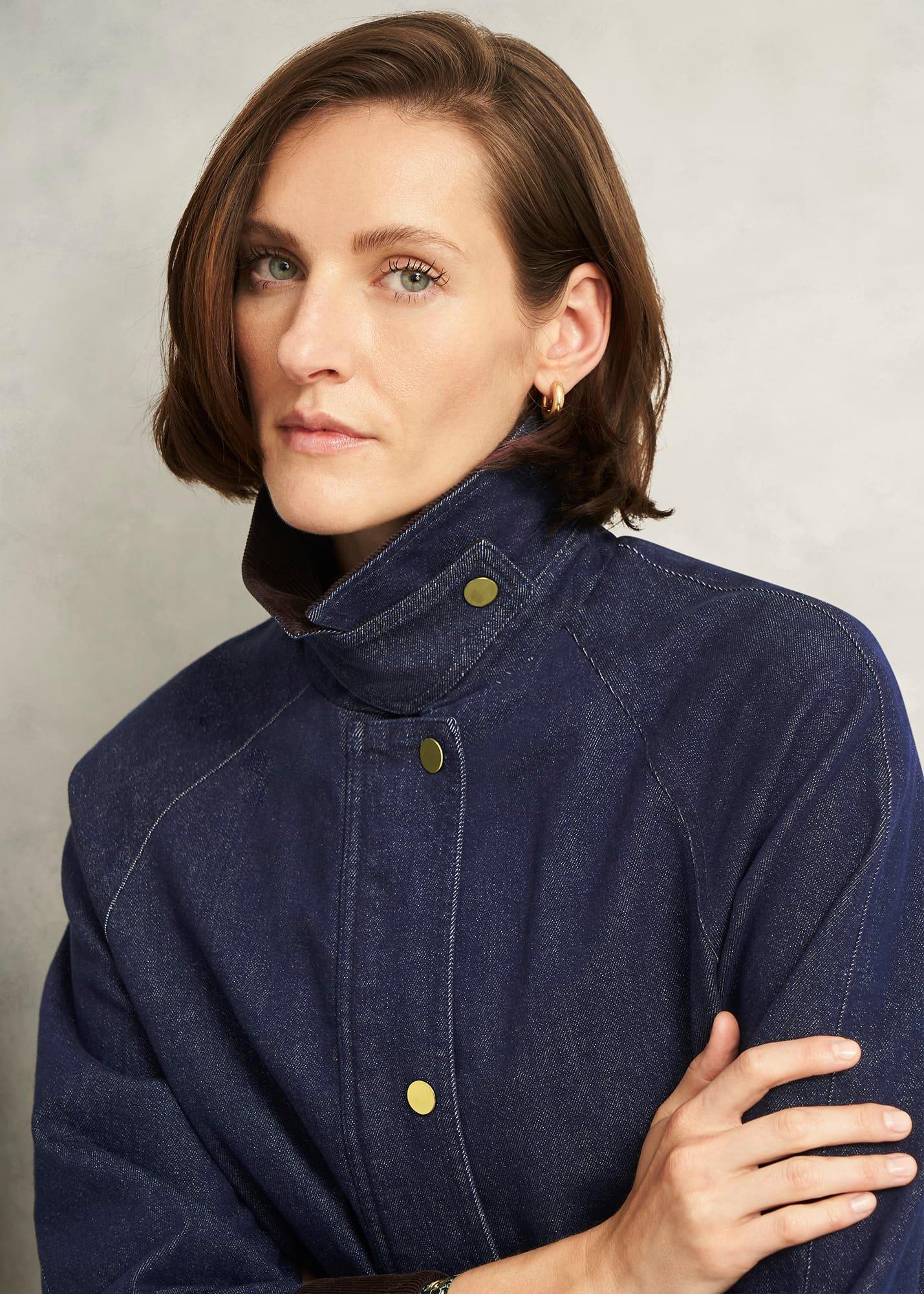 Grantley Denim Barn Jacket, Indigo, hi-res