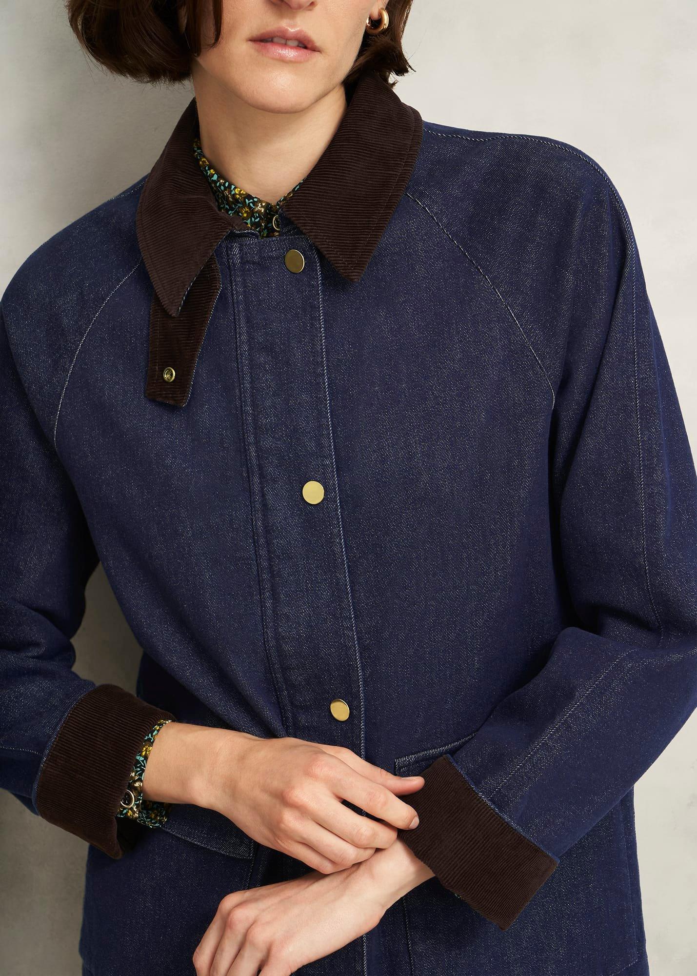 Grantley Denim Barn Jacket, Indigo, hi-res