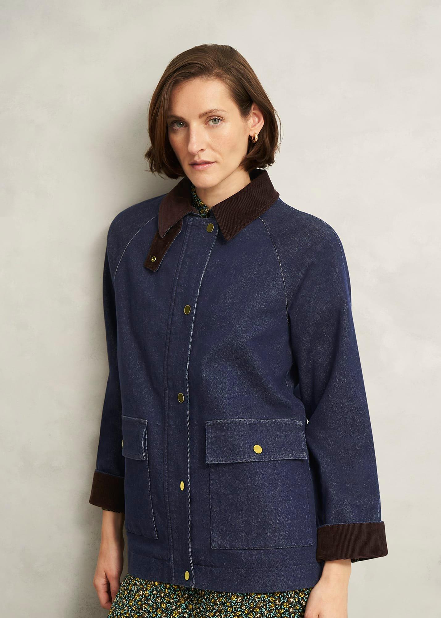 Grantley Denim Barn Jacket, Indigo, hi-res