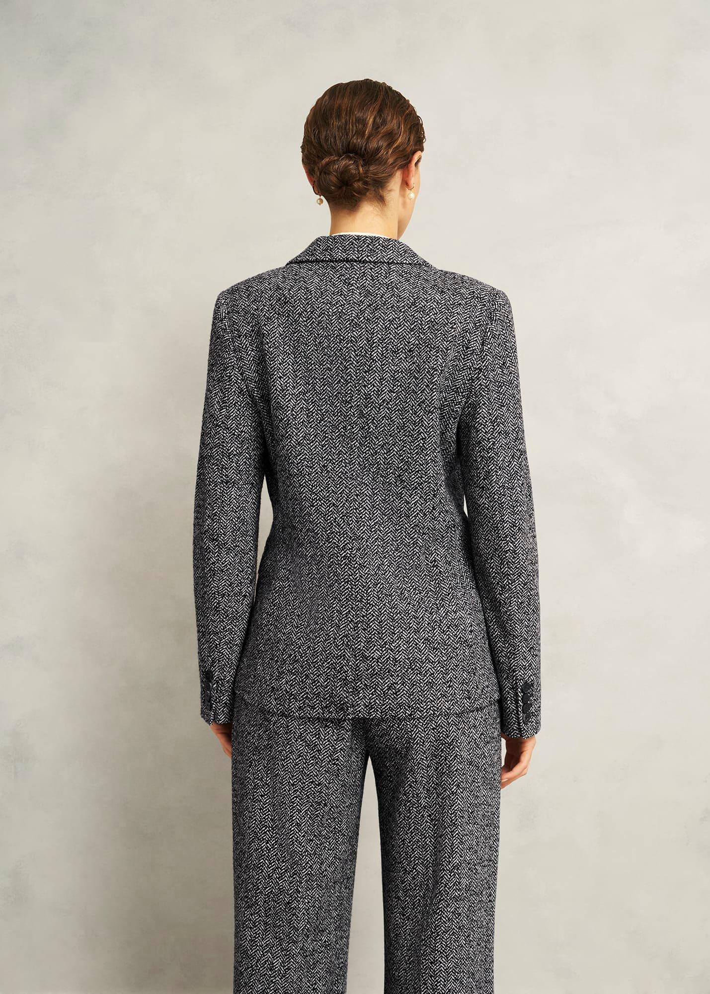 Marlyn Wool Jersey Jacket, Black White, hi-res