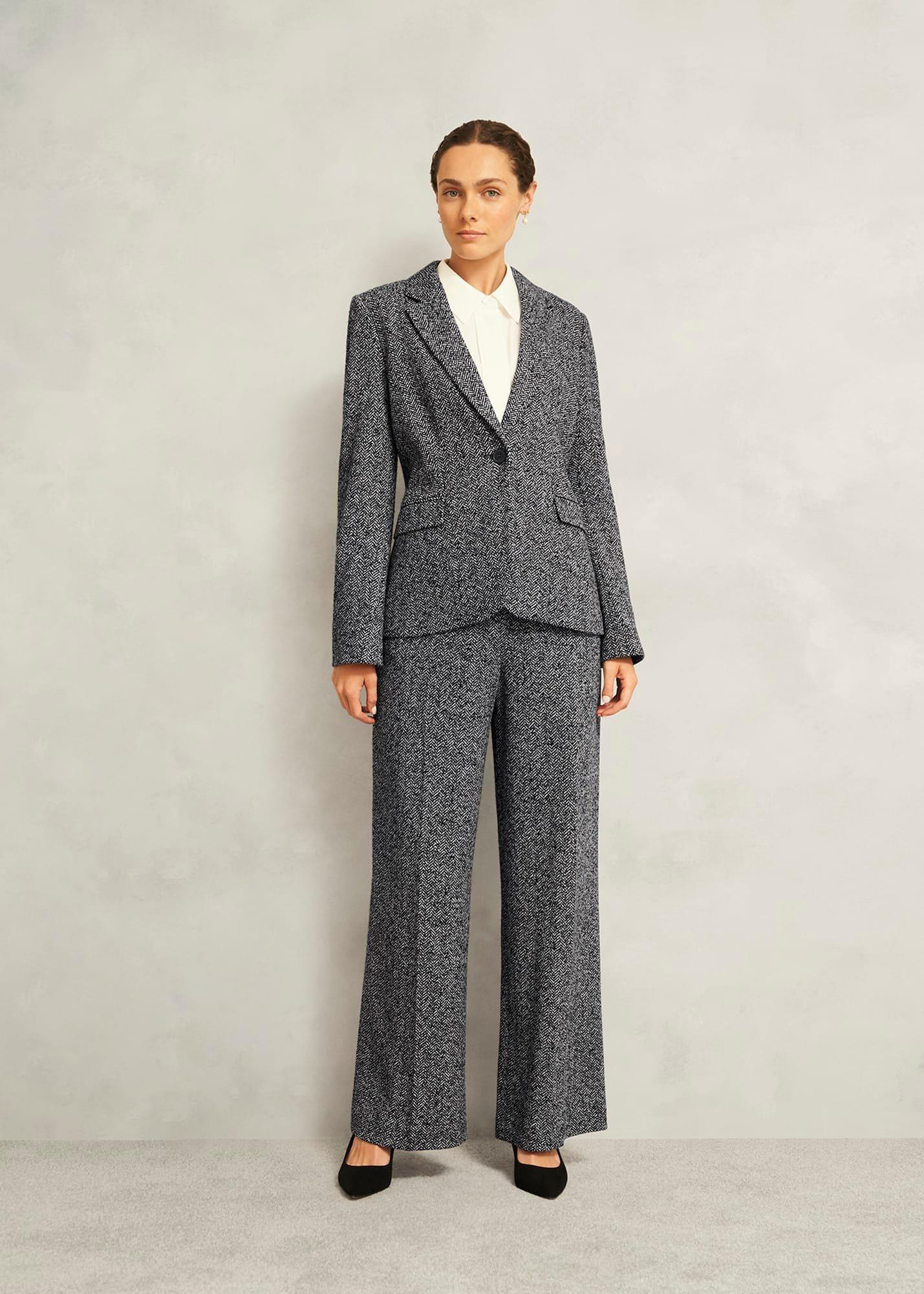 Marlyn Wool Jersey Jacket, Black White, hi-res