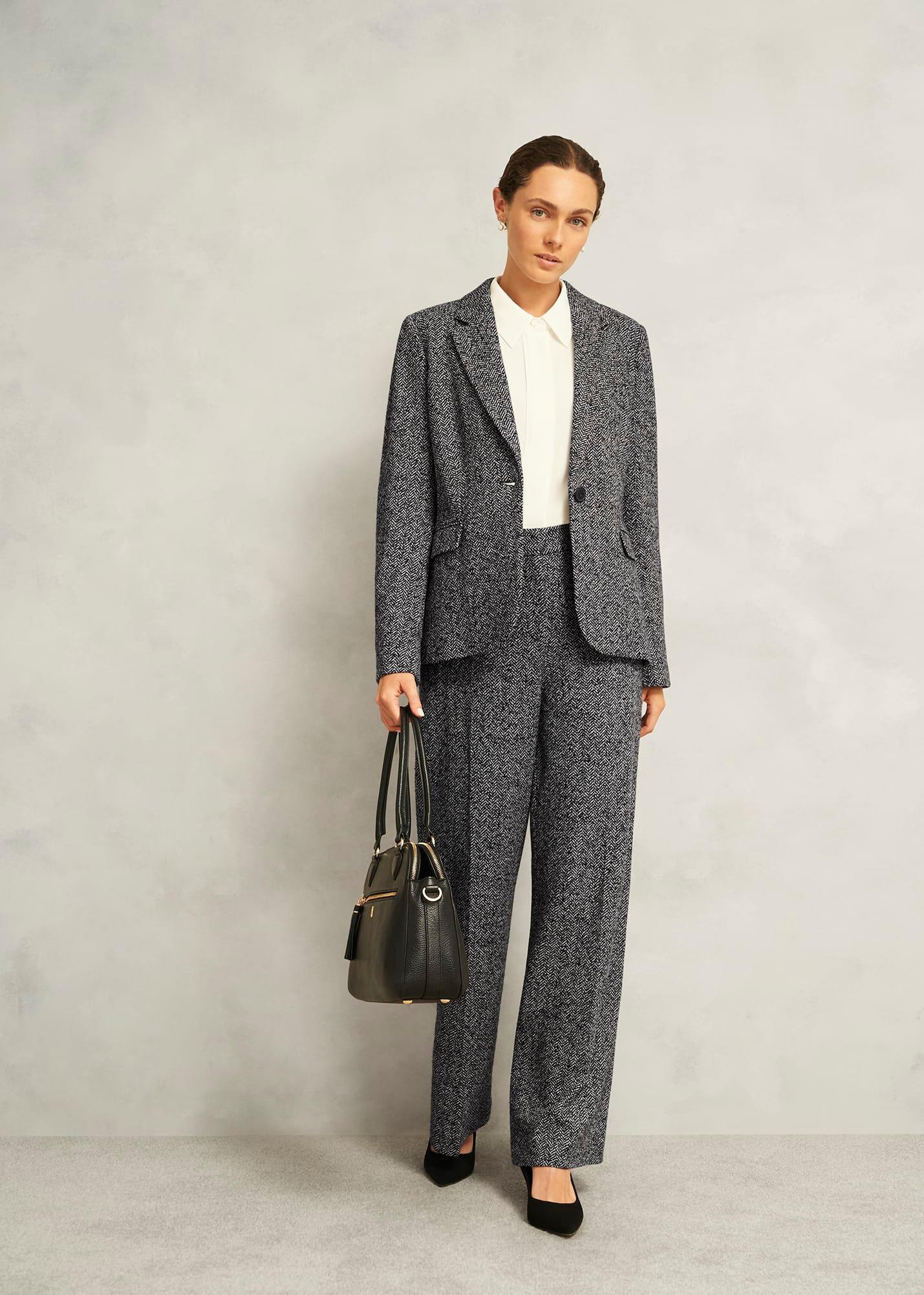 Marlyn Wool Jersey Jacket, Black White, hi-res