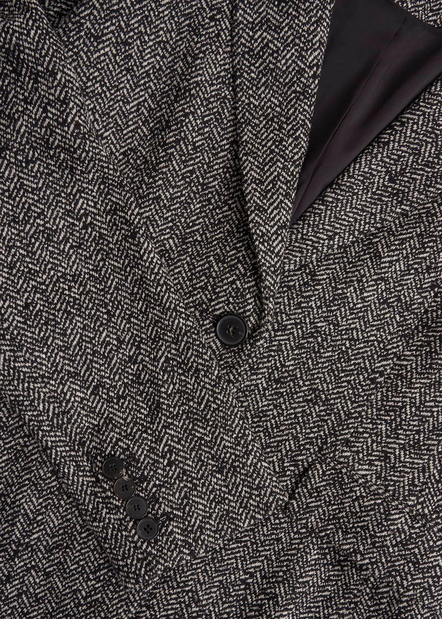 Marlyn Wool Jersey Jacket, Black White, hi-res