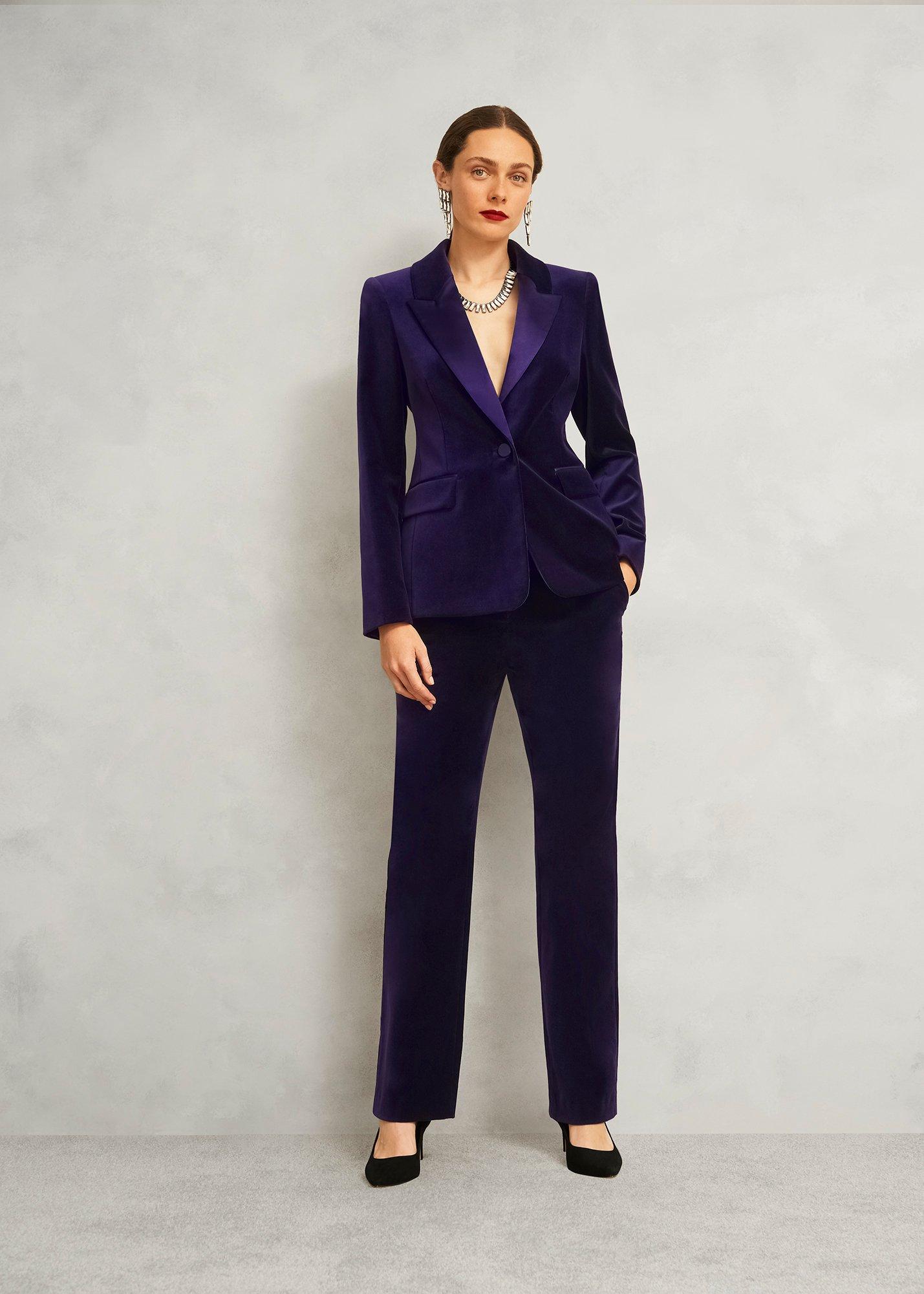 Heather Velvet Jacket, Midnight Purple, hi-res