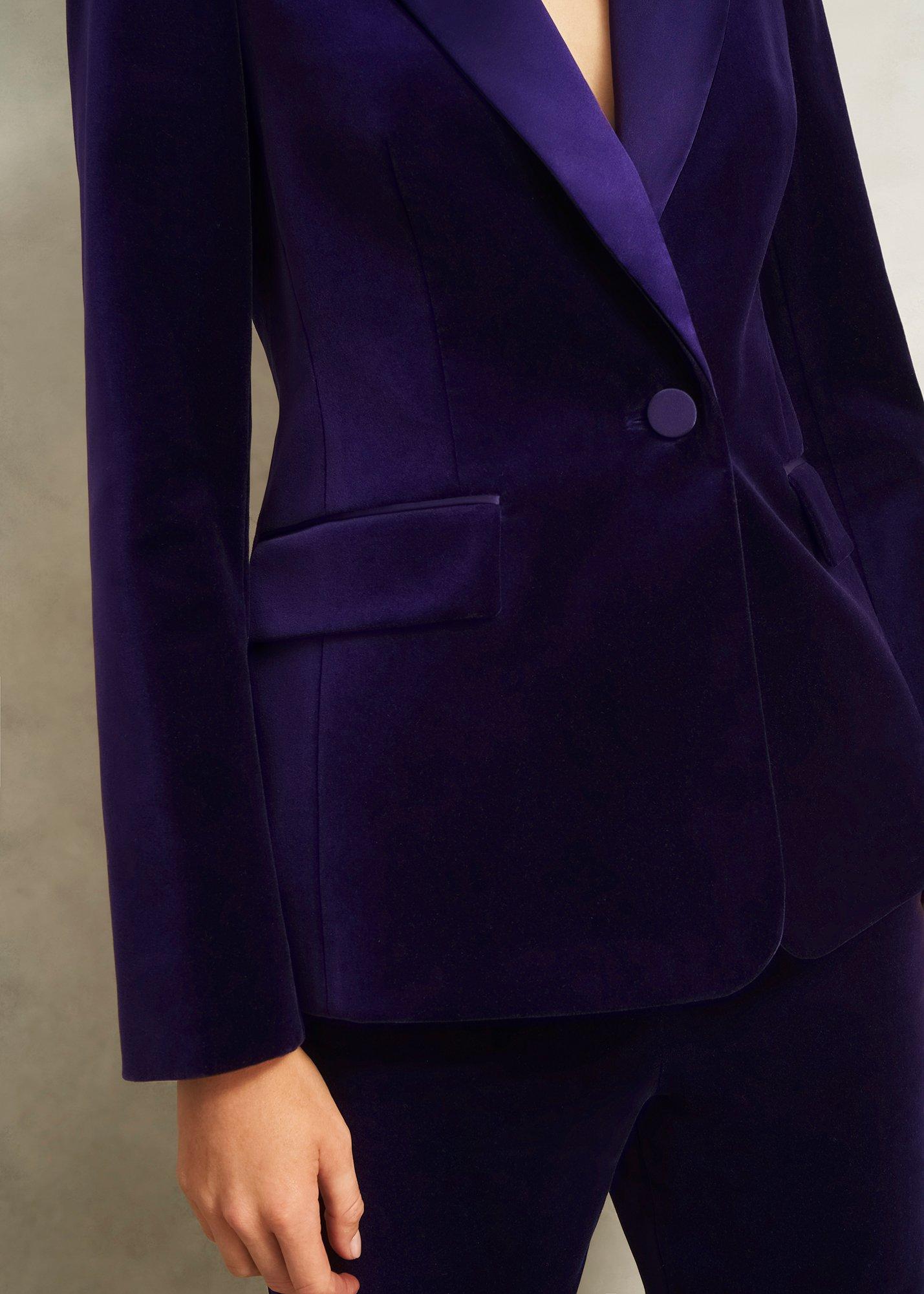 Heather Velvet Jacket, Midnight Purple, hi-res