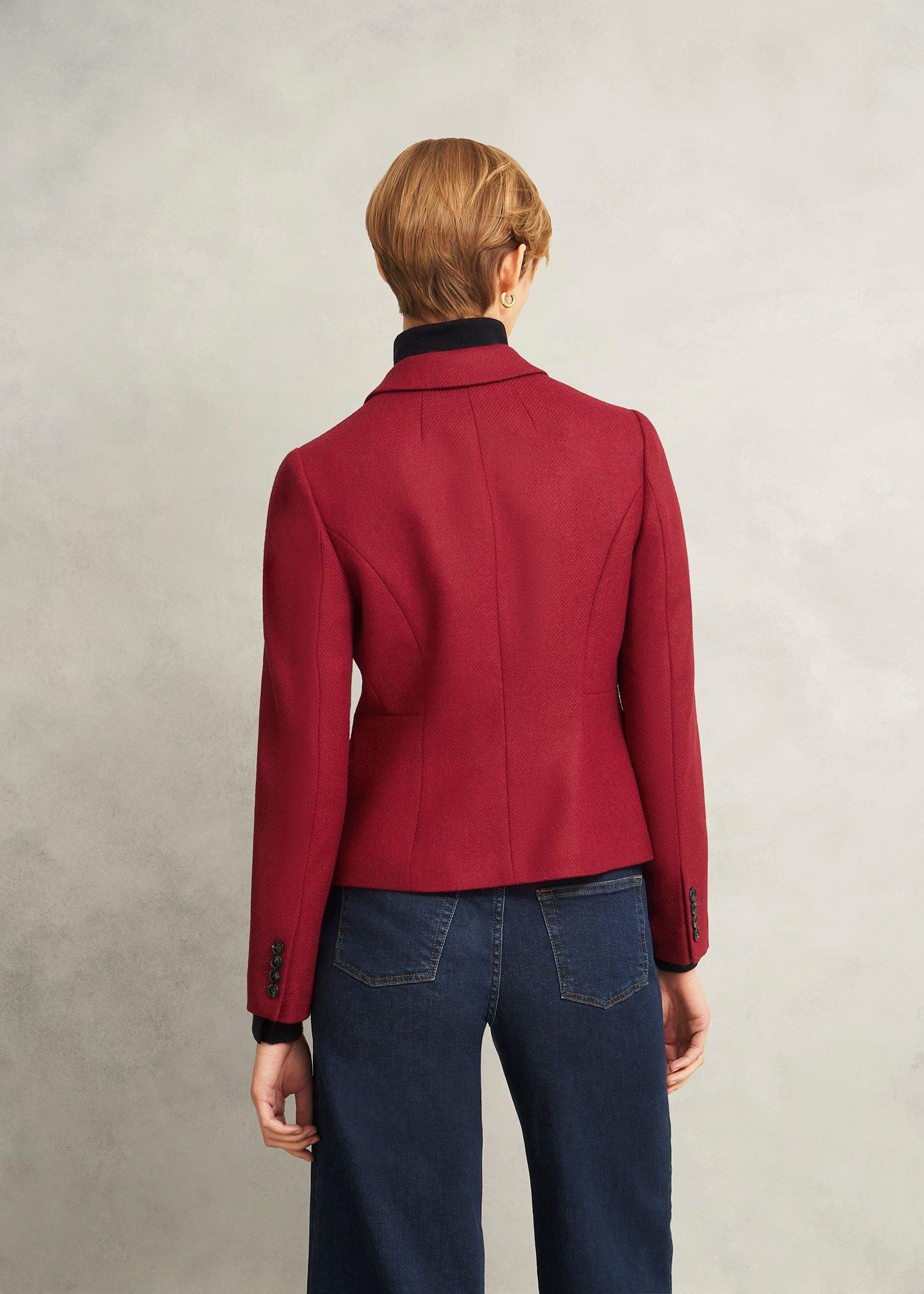 Petite Hackness Wool Jacket, Red, hi-res