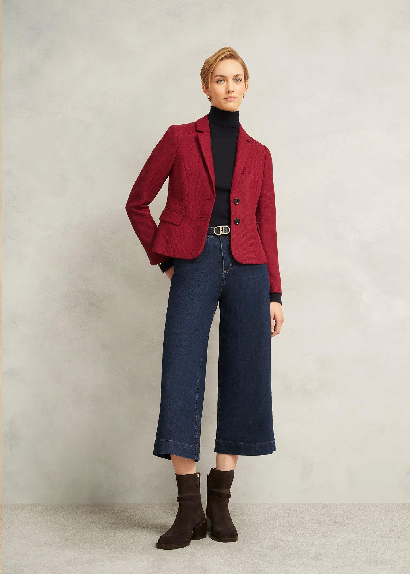 Petite Hackness Wool Jacket, Red, hi-res