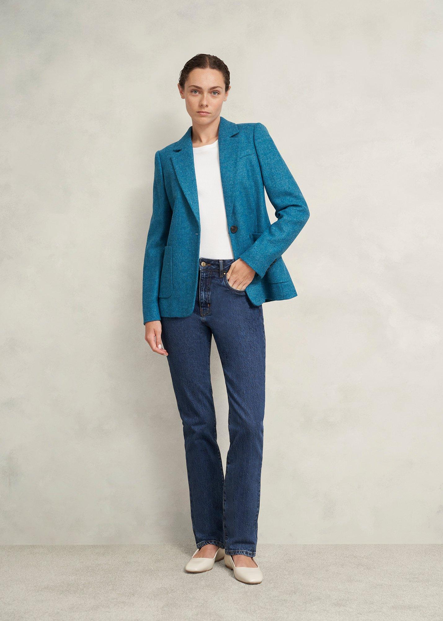 Petite Lilla Wool Jacket, Blue, hi-res