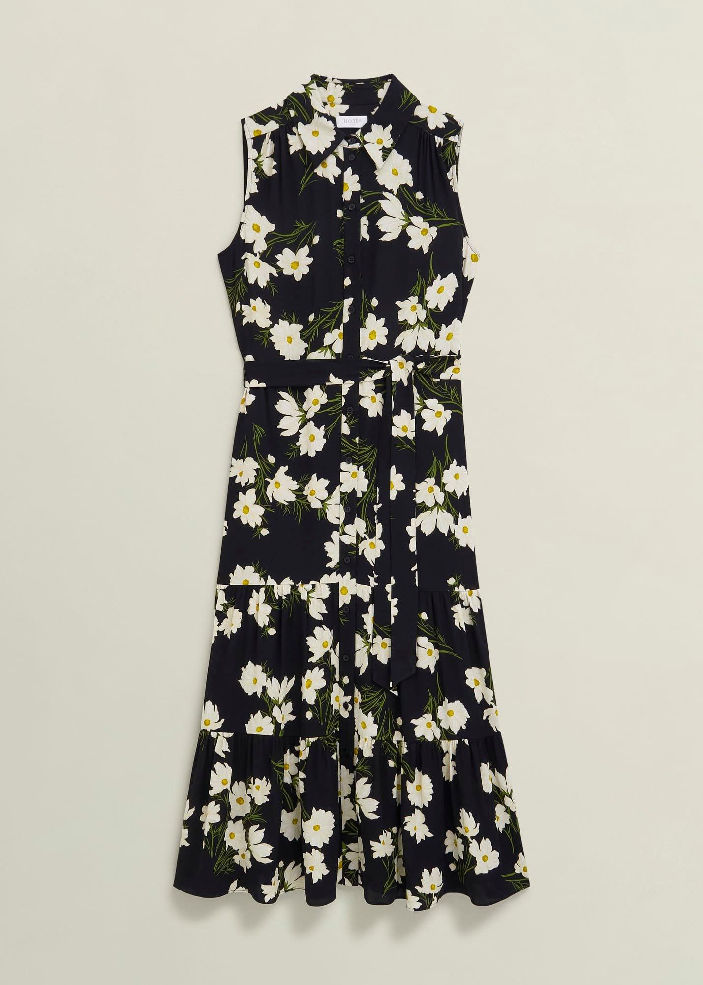 Navy Floral Thea Midi Dress