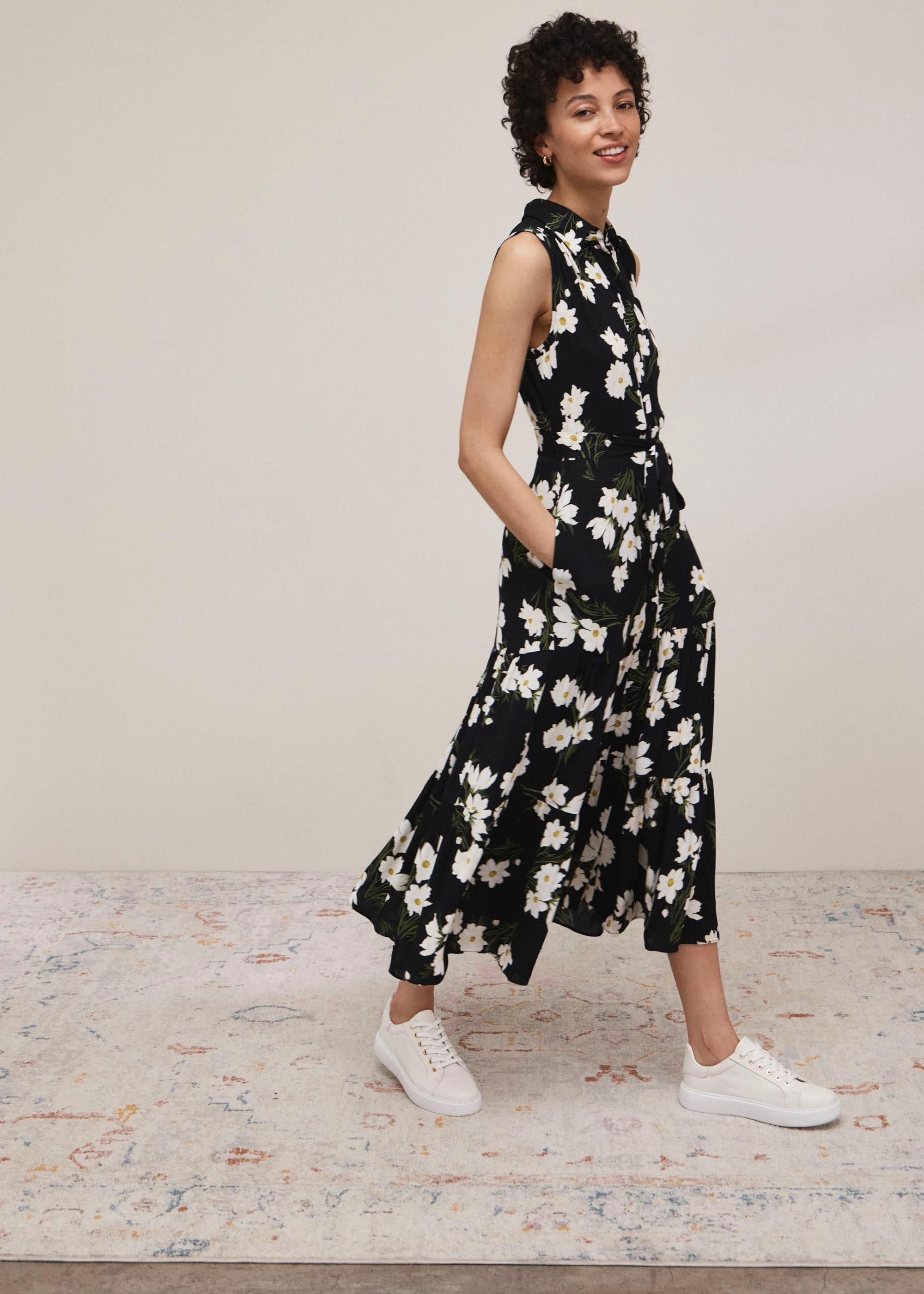 Navy Floral Thea Midi Dress