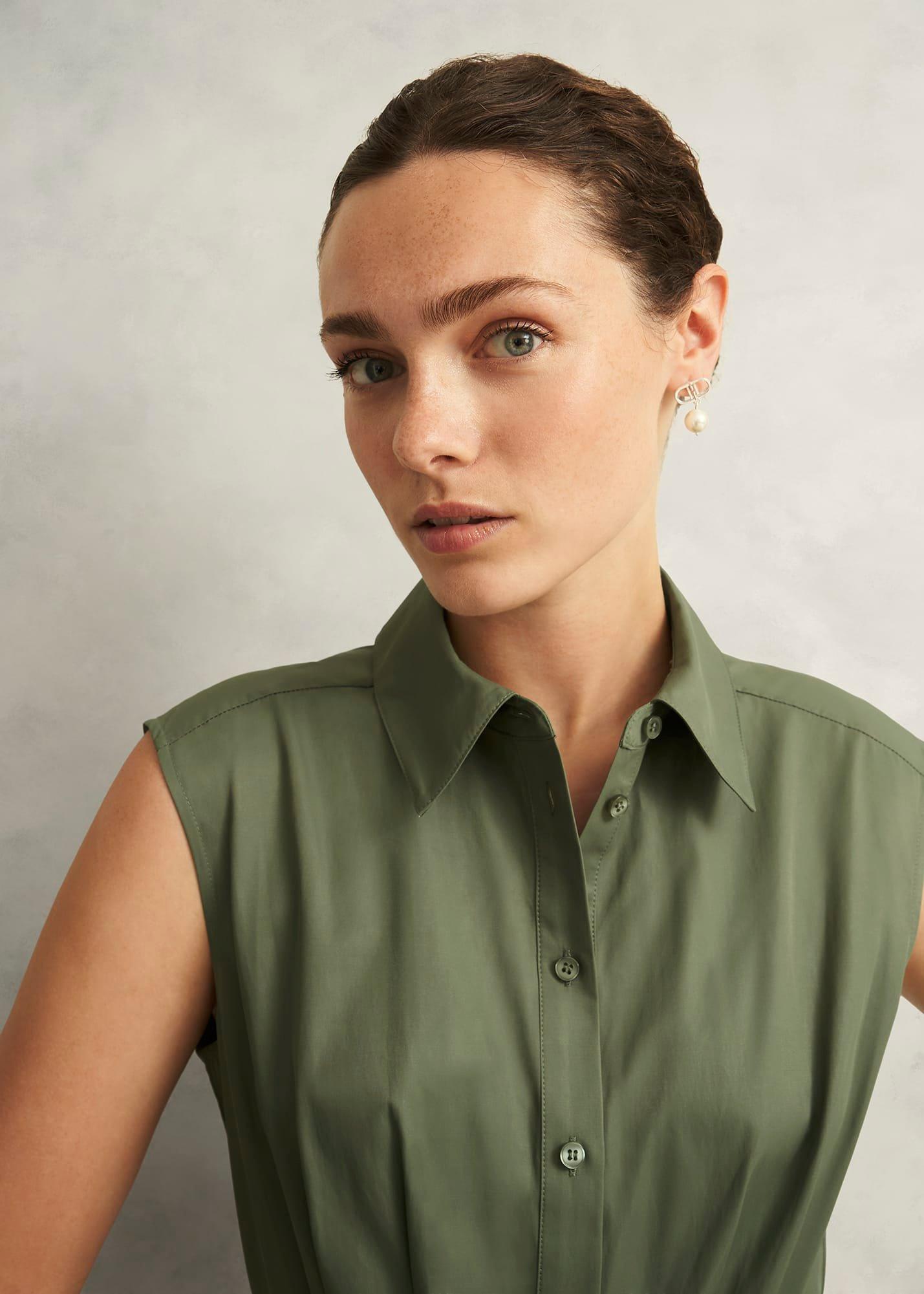 Sage Green Veronica Shirt Dress, Sage Green, hi-res