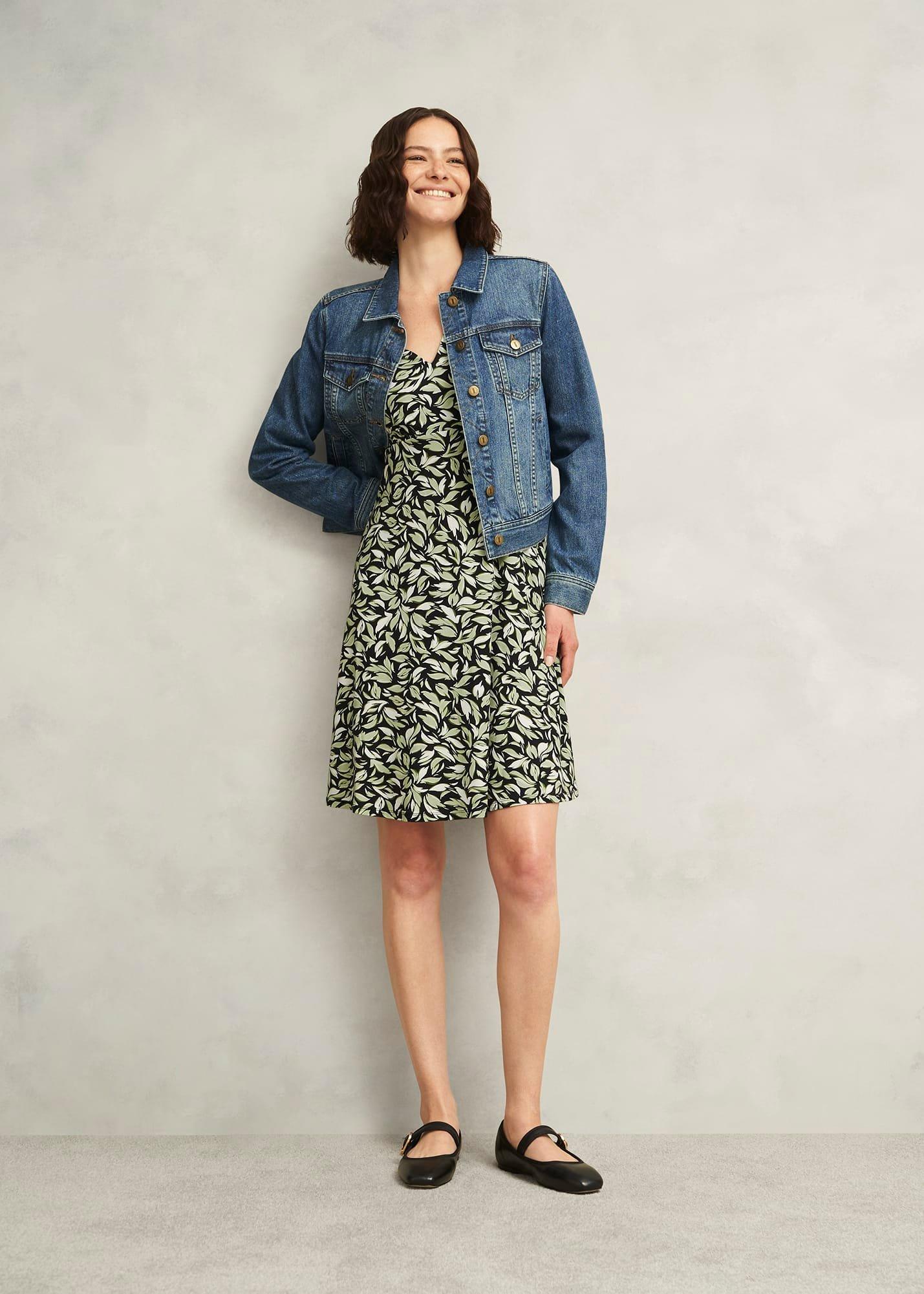 Petite Elosie Jersey Dress, Navy Multi, hi-res