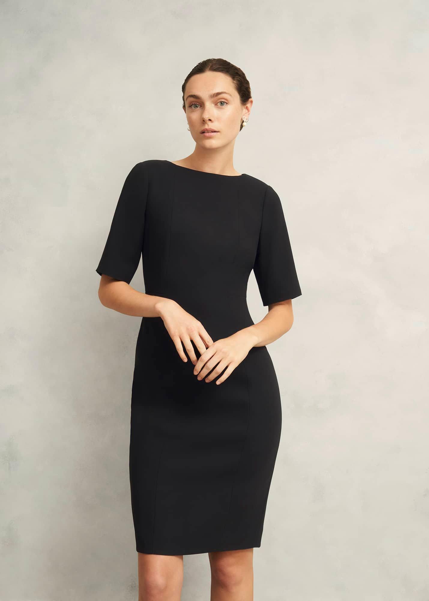 Rae Sleeved Dress, Black, hi-res