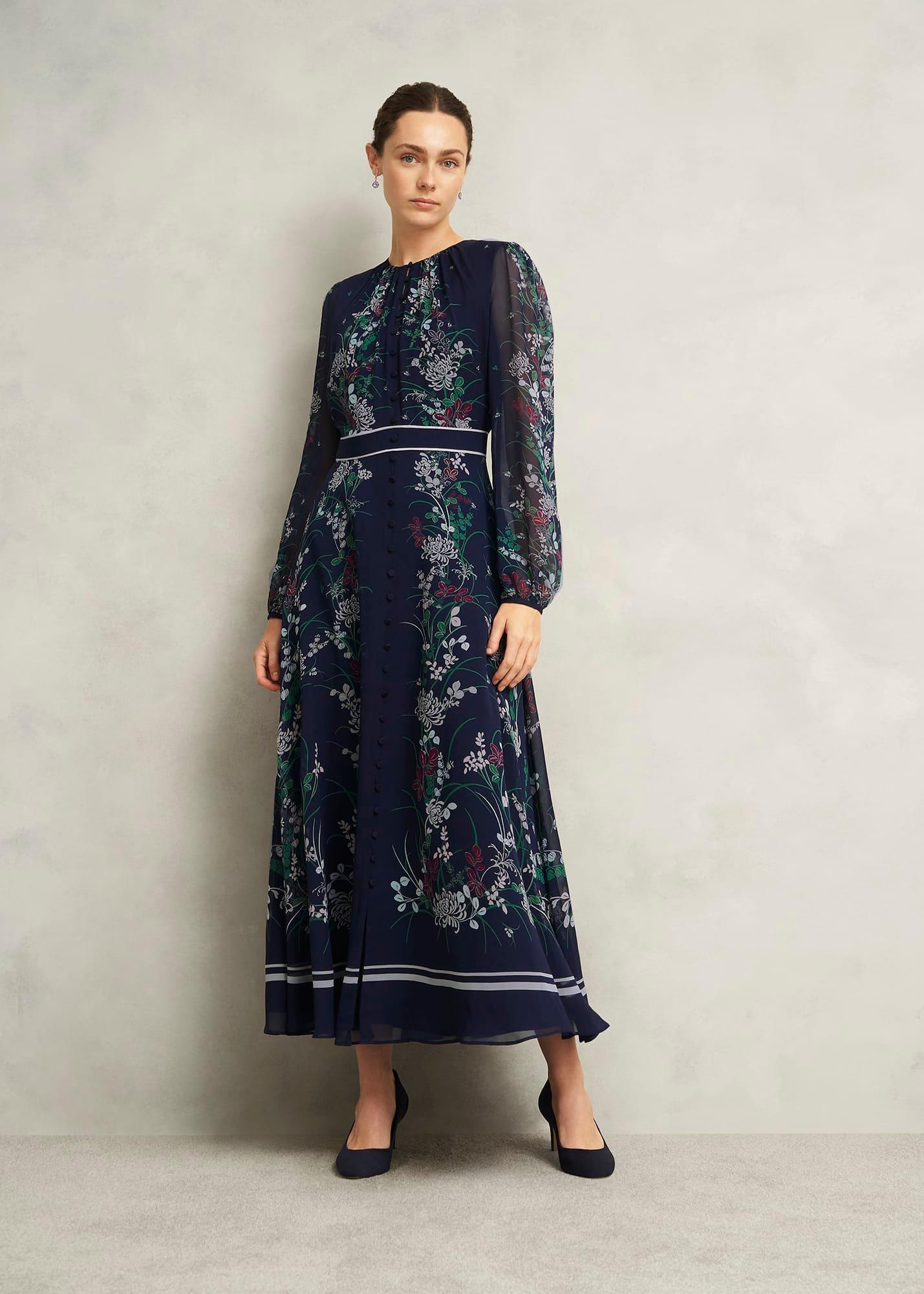 Sia Floral Silk Dress