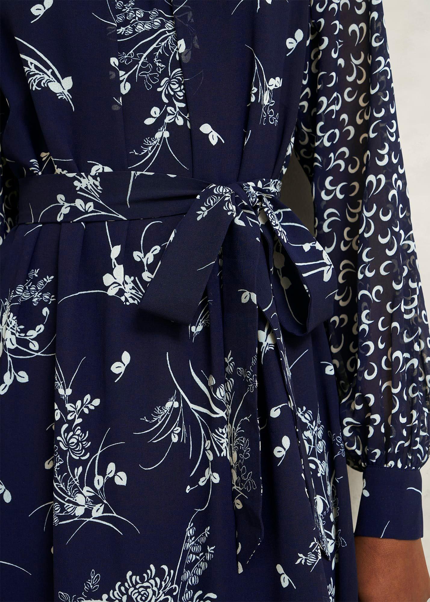 Rosie Tie Mini Dress, Midnight Multi, hi-res