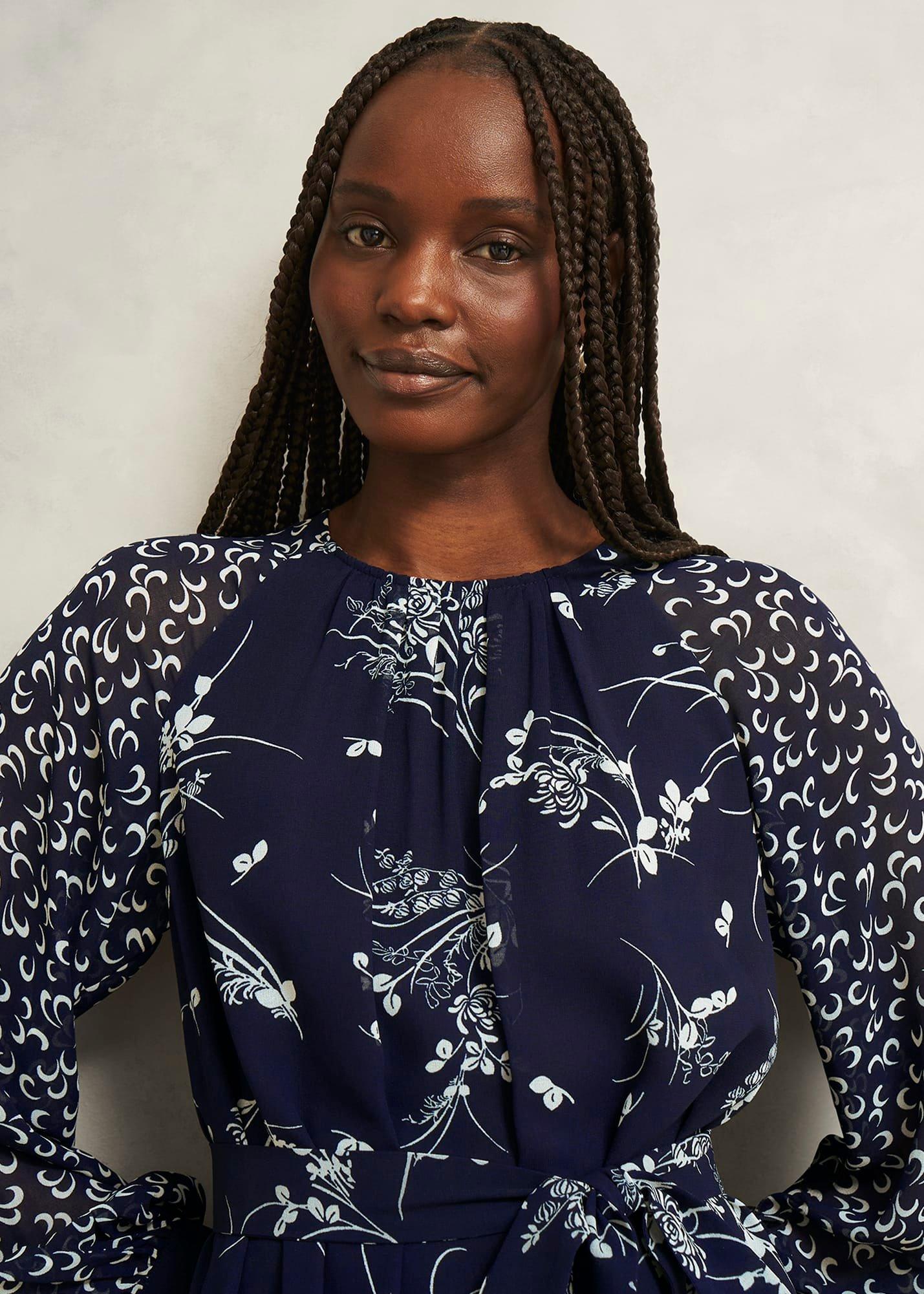 Rosie Tie Mini Dress, Midnight Multi, hi-res